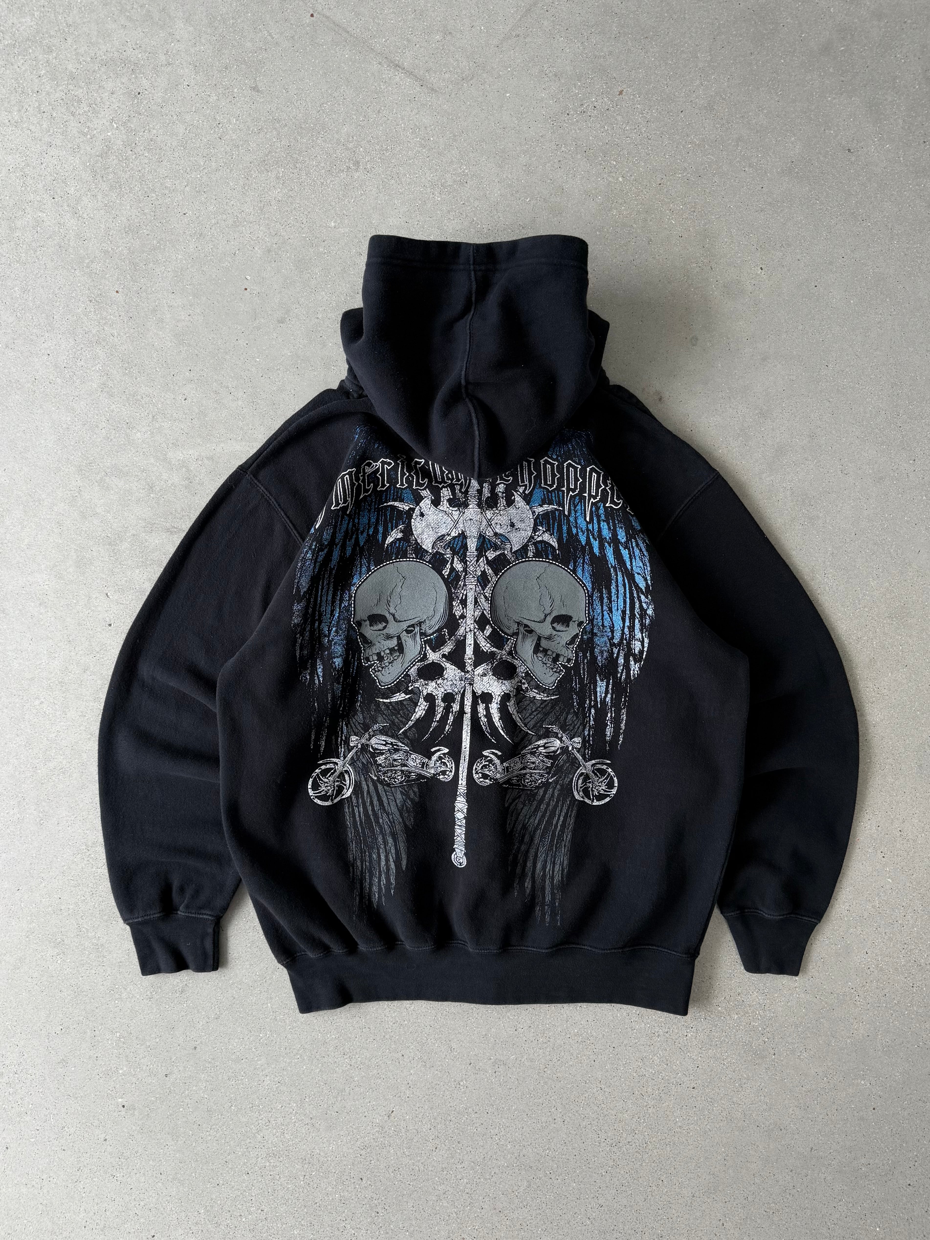 Vintage Y2K American Choppers Zip-up Hoodie - L