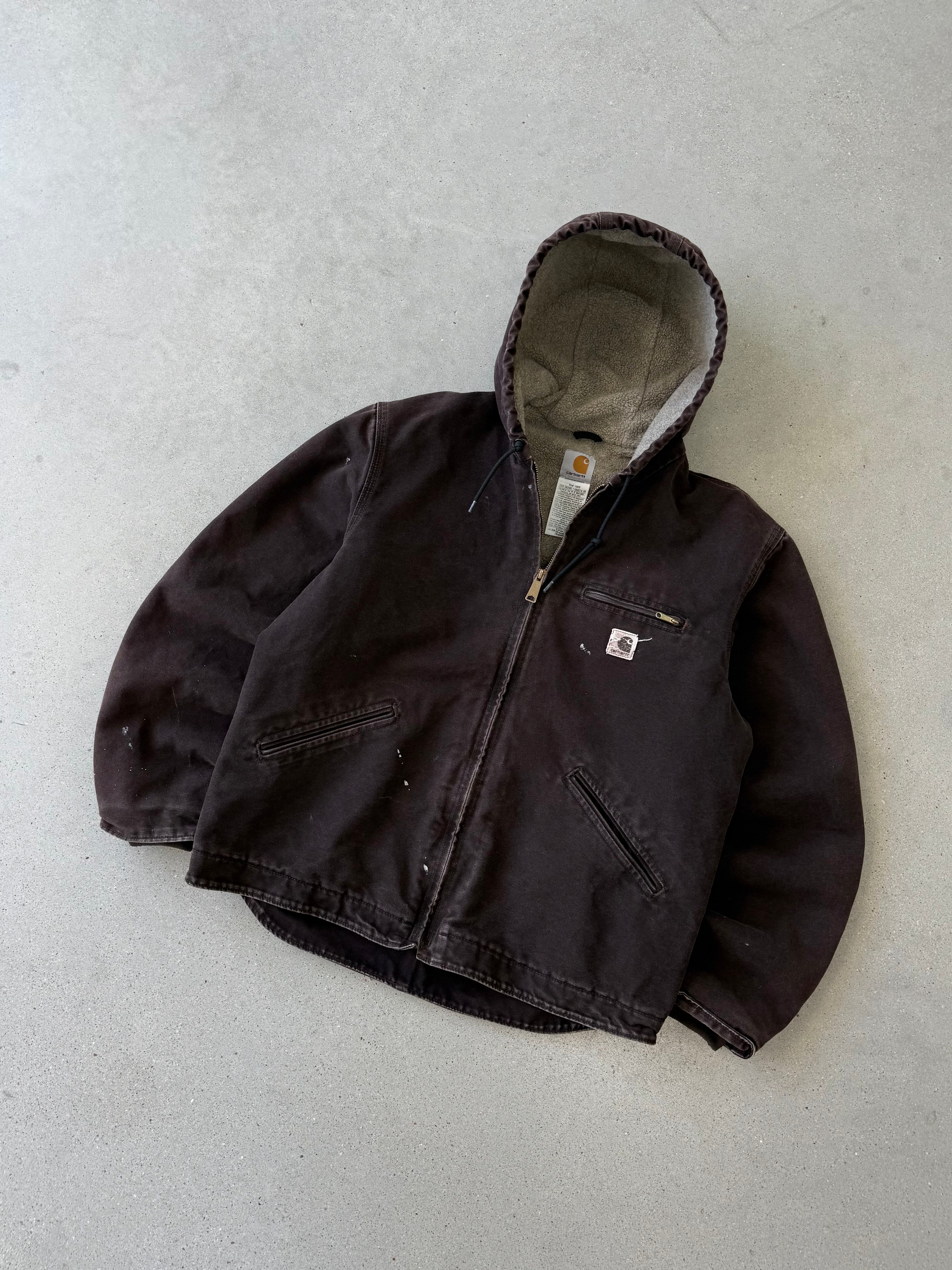 Vintage Carhartt Chocolate Brown Sherpa-lined Armstrong Jacket - L