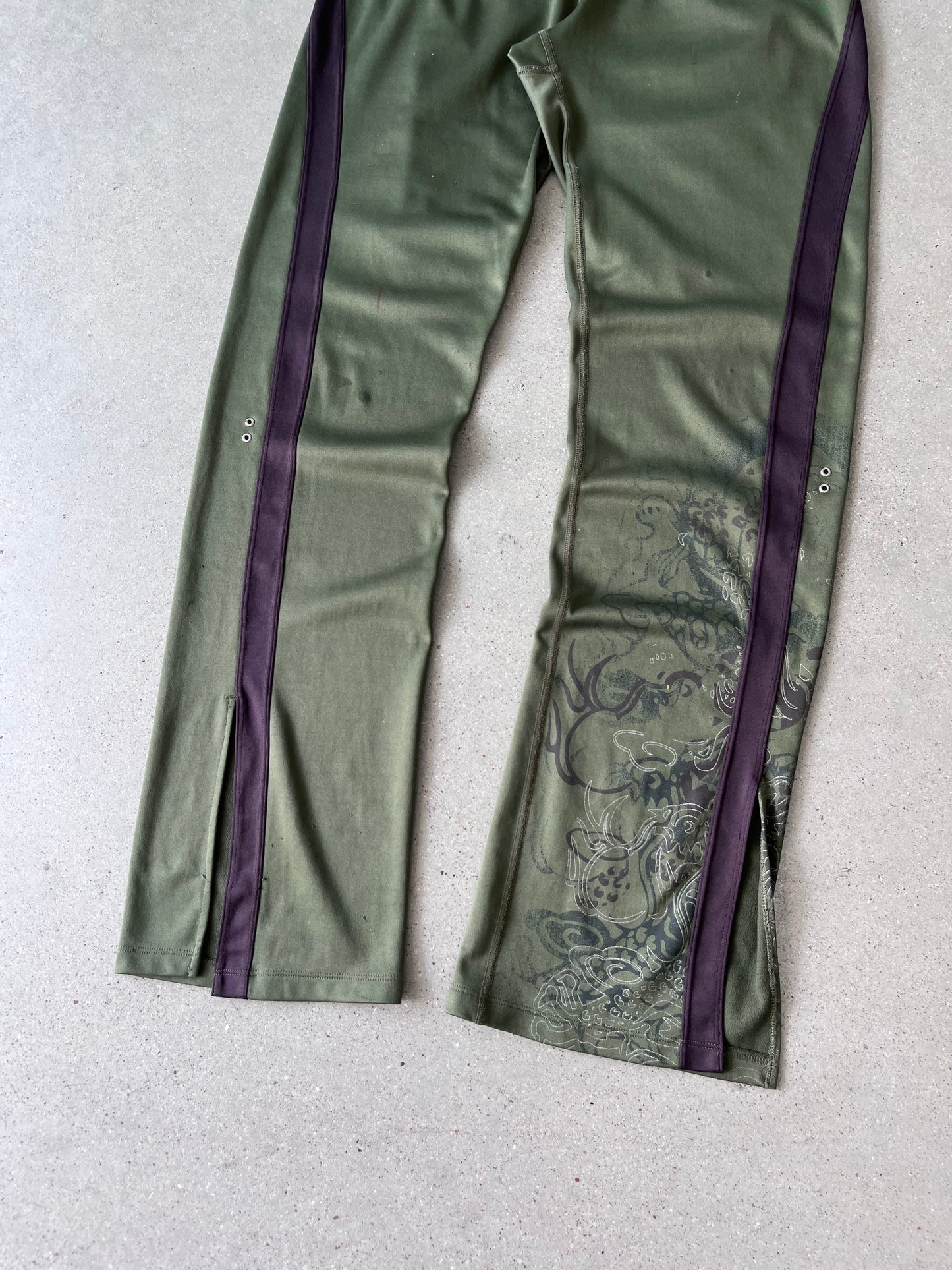 Vintage Y2K Nike Women's Olive Track Pants - L