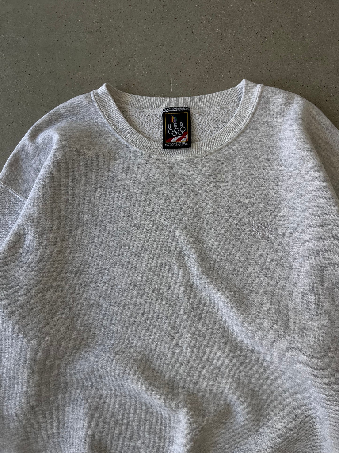 Vintage USA Olympics Heather-grey Crewneck - XL