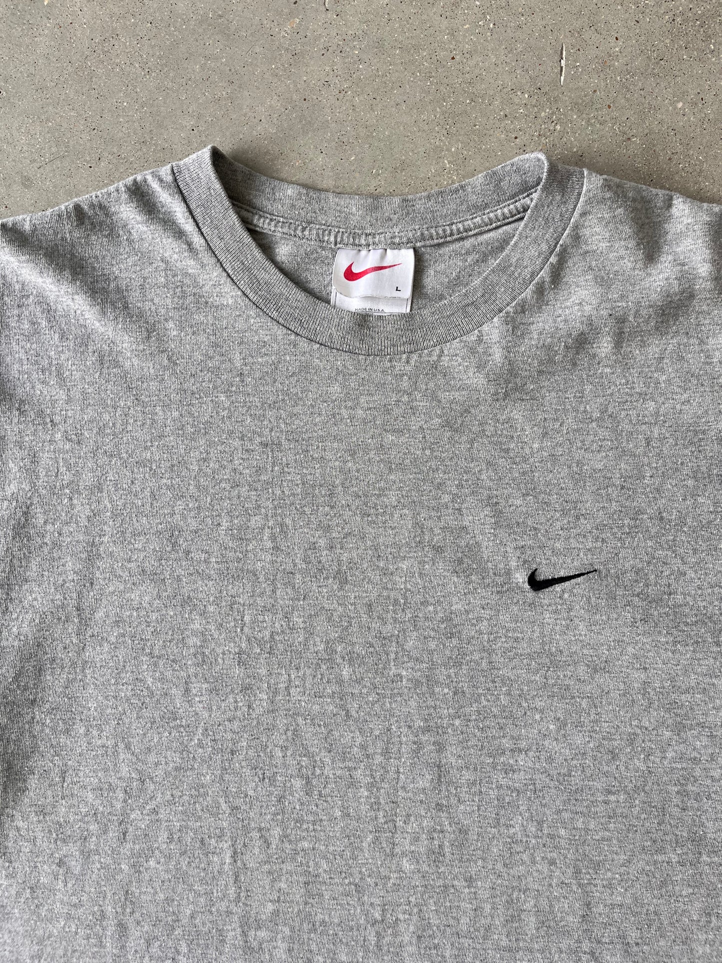 Vintage Nike Gray Mini Swoosh Tee - L