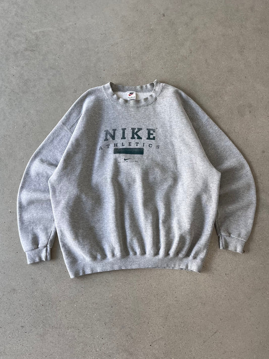 Vintage 90s Nike Athletics Heather Gray Crewneck - XL