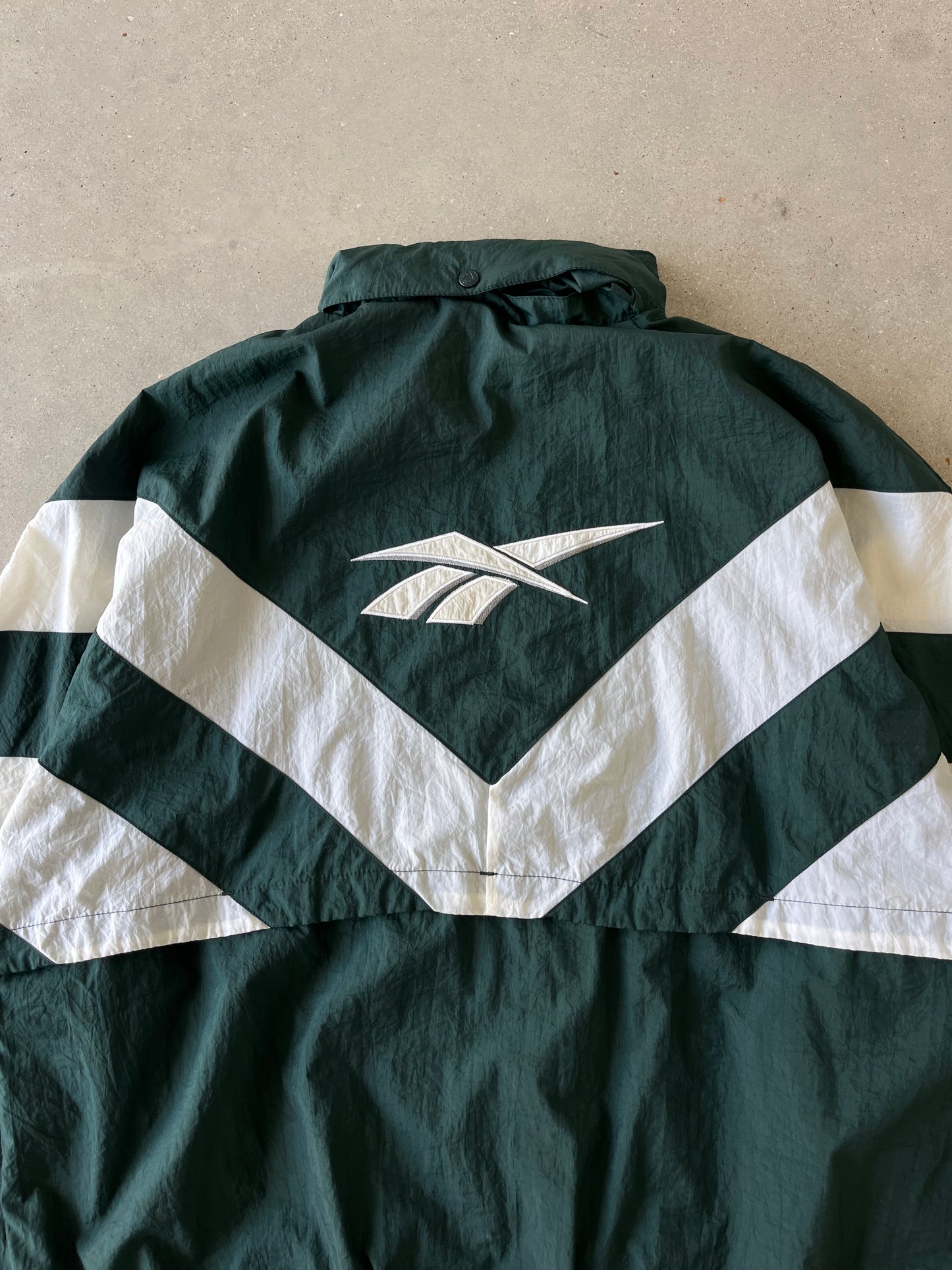 Vintage 90s Reebok Green/white Windbreaker - L