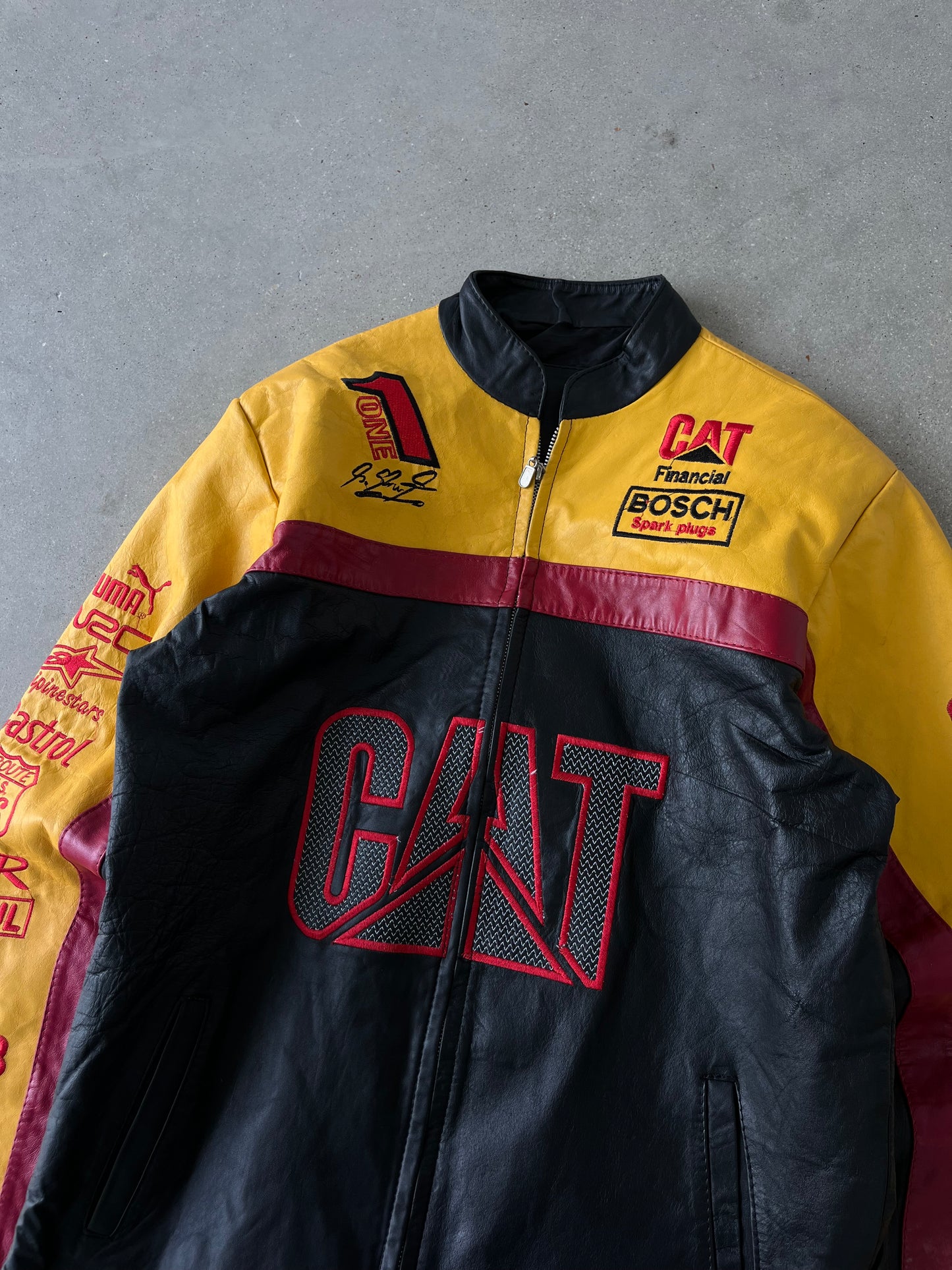 Vintage CAT Racing Leather Jacket - M