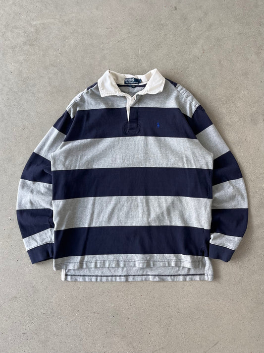 Vintage Polo Ralph Lauren Navy Striped Long Sleeve - L