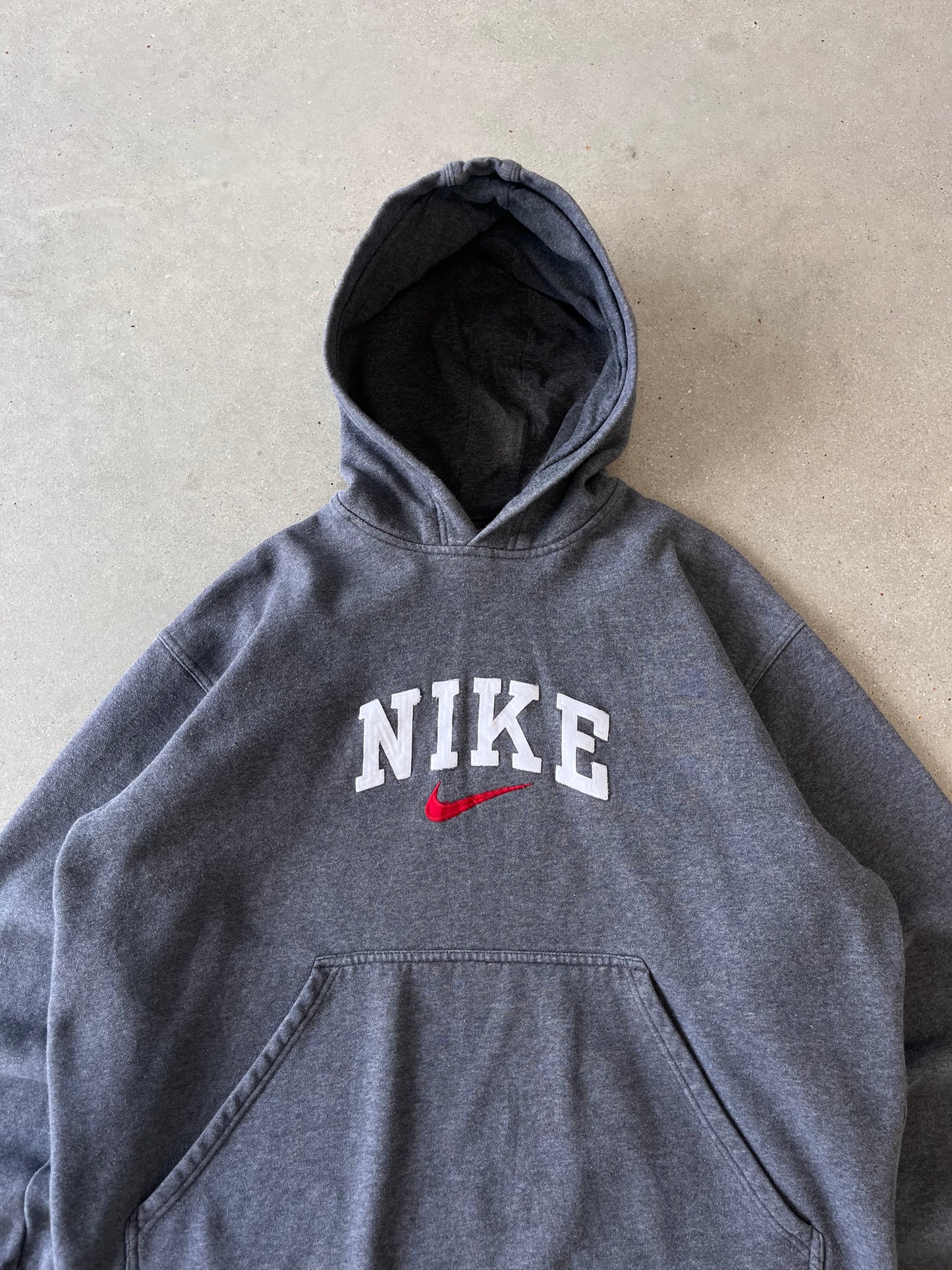 Vintage 2000s Nike Spell-out Gray Hoodie - L