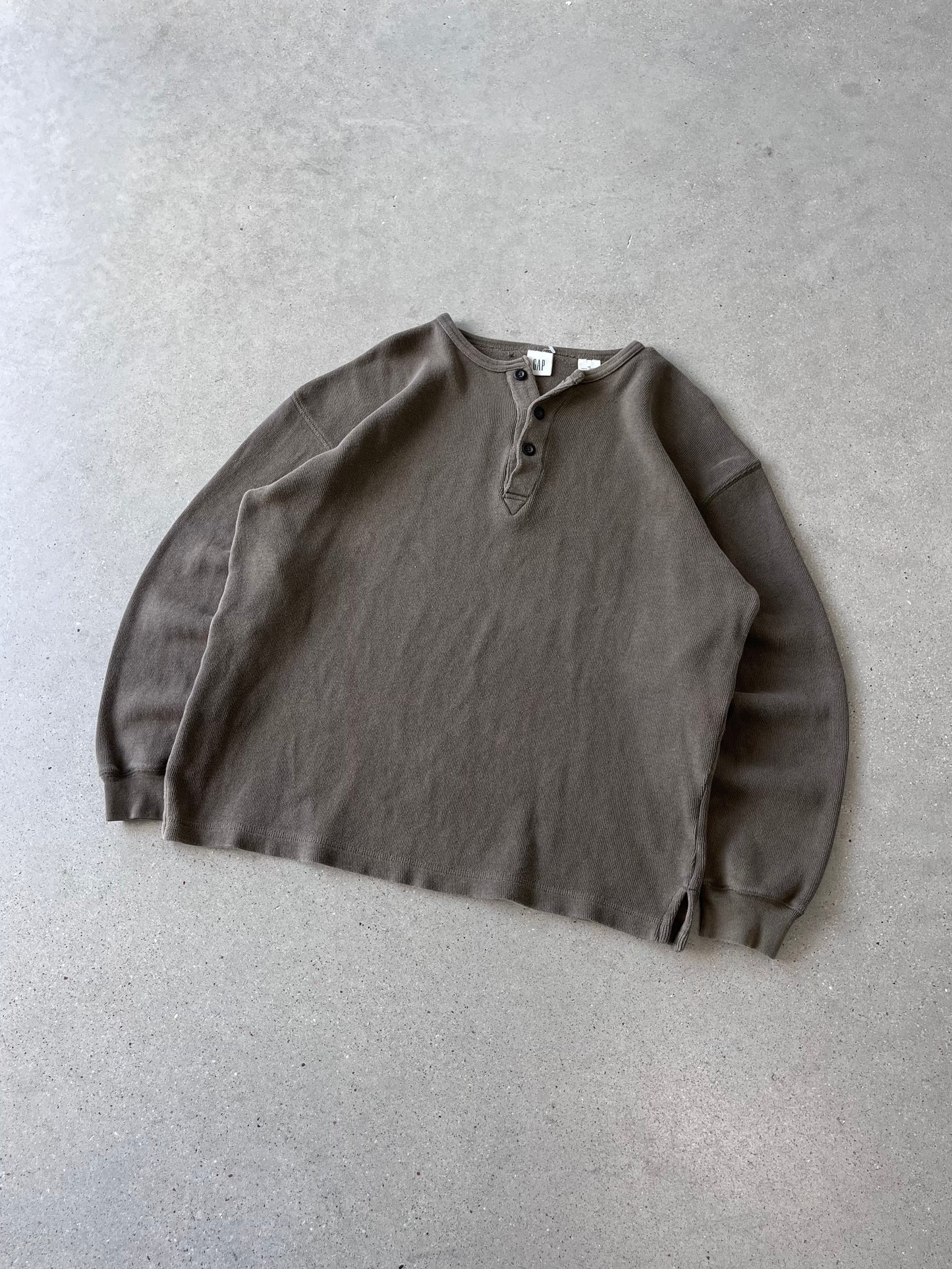 Vintage GAP Olive Thermal Long Sleeve - M