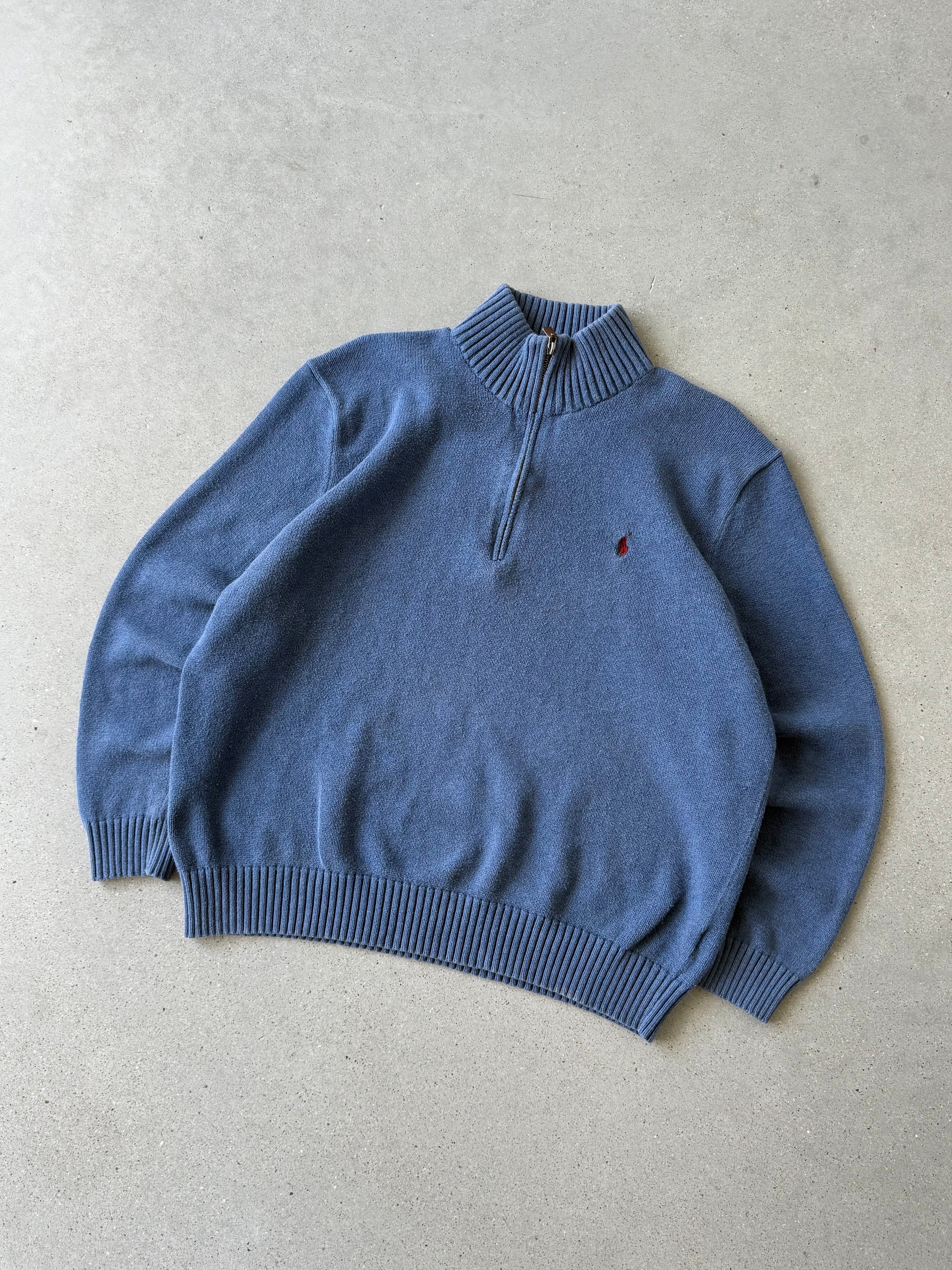 Vintage Polo Ralph Lauren Light Blue Quarter Zip - XL