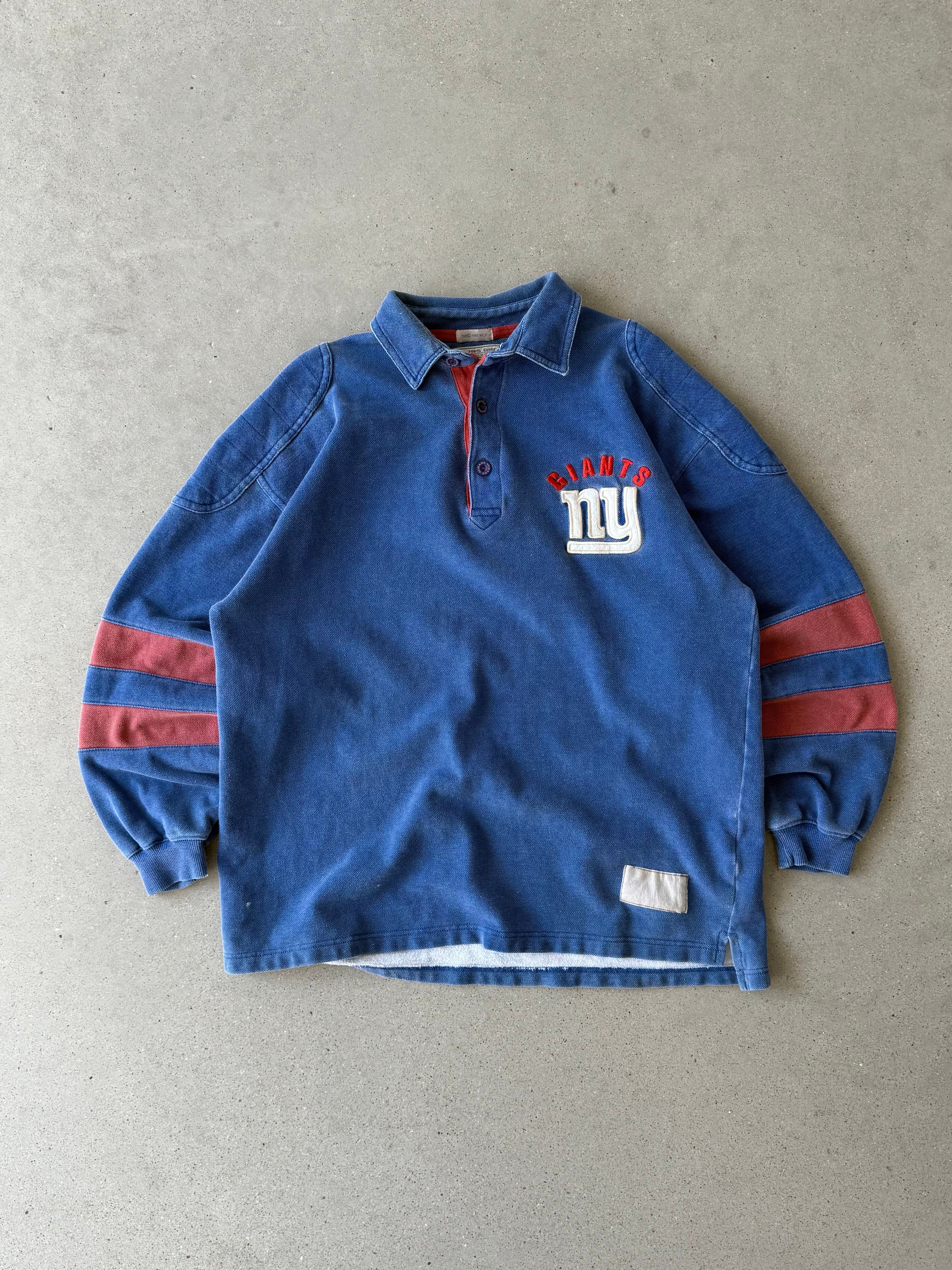 Vintage 90s NY Giants NFL Polo Long Sleeve - L