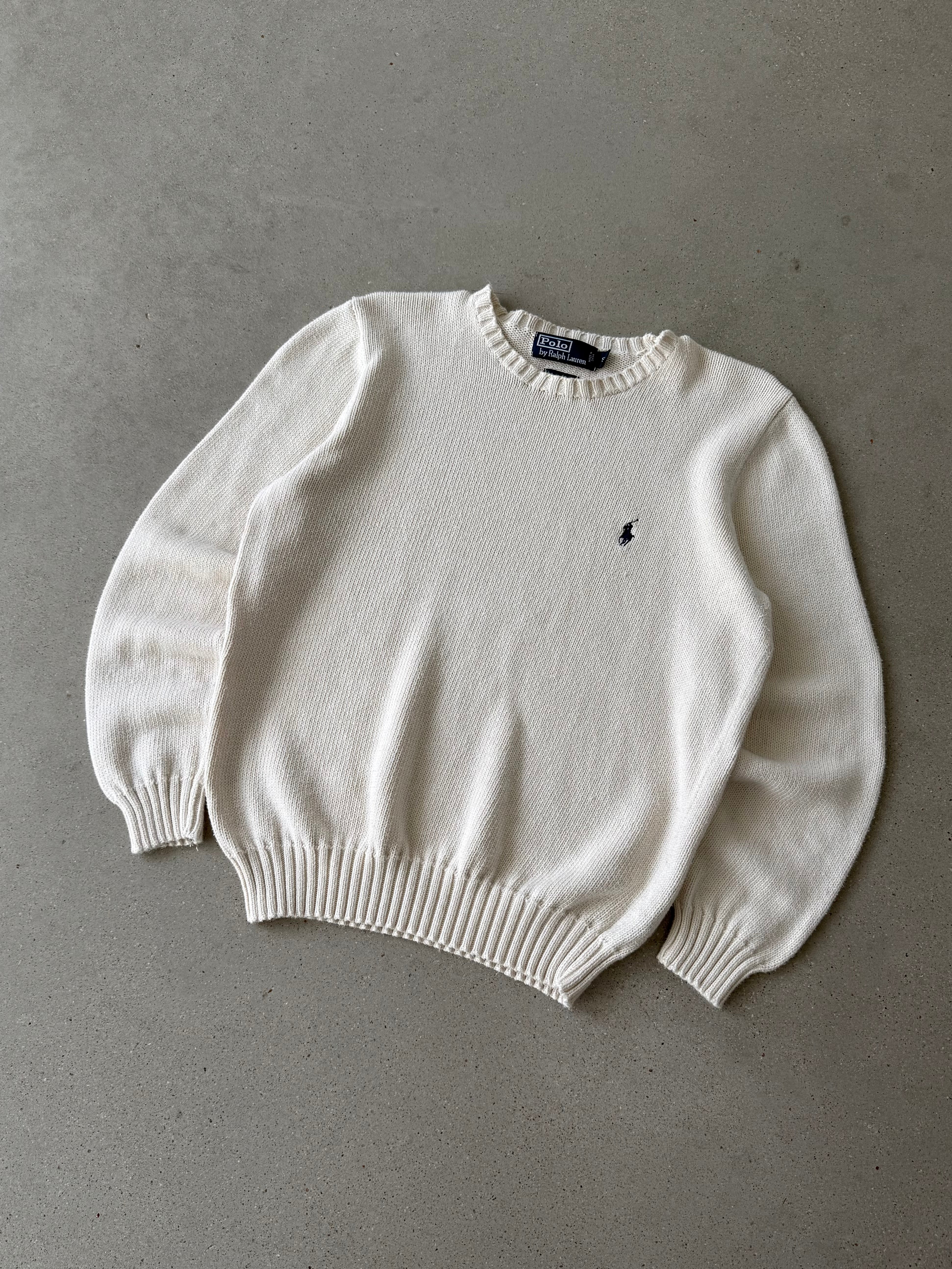 Vintage Polo Ralph Lauren Cream Knitted Sweater - S