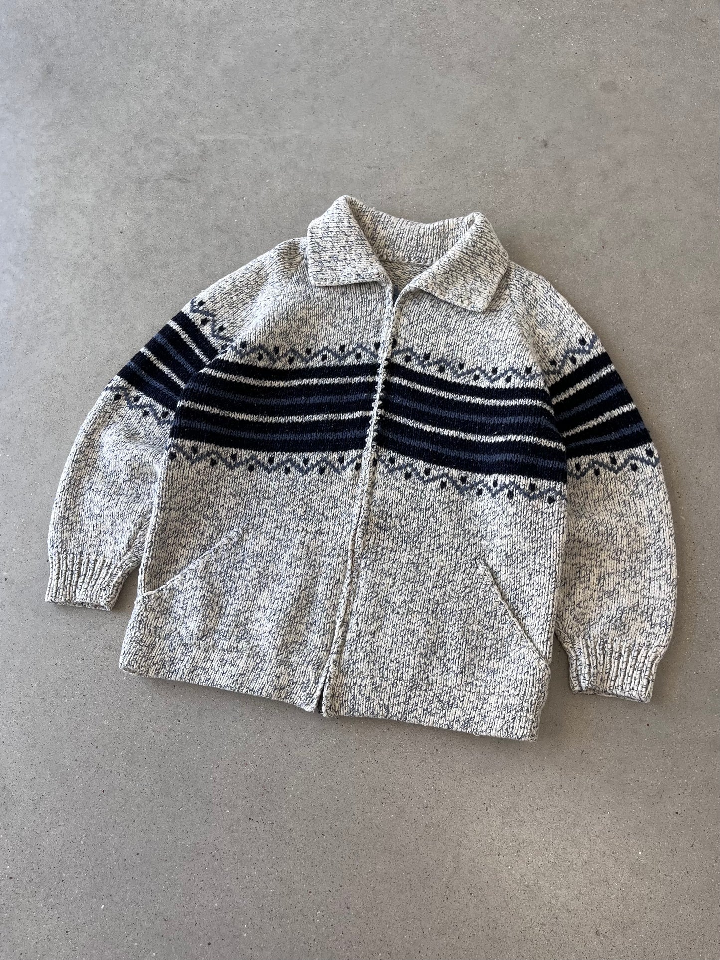 Vintage Zip-up Cardigan - L