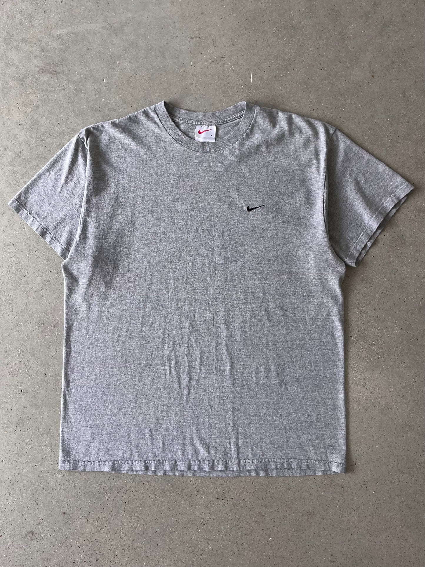 Vintage Nike Gray Mini Swoosh Tee - L