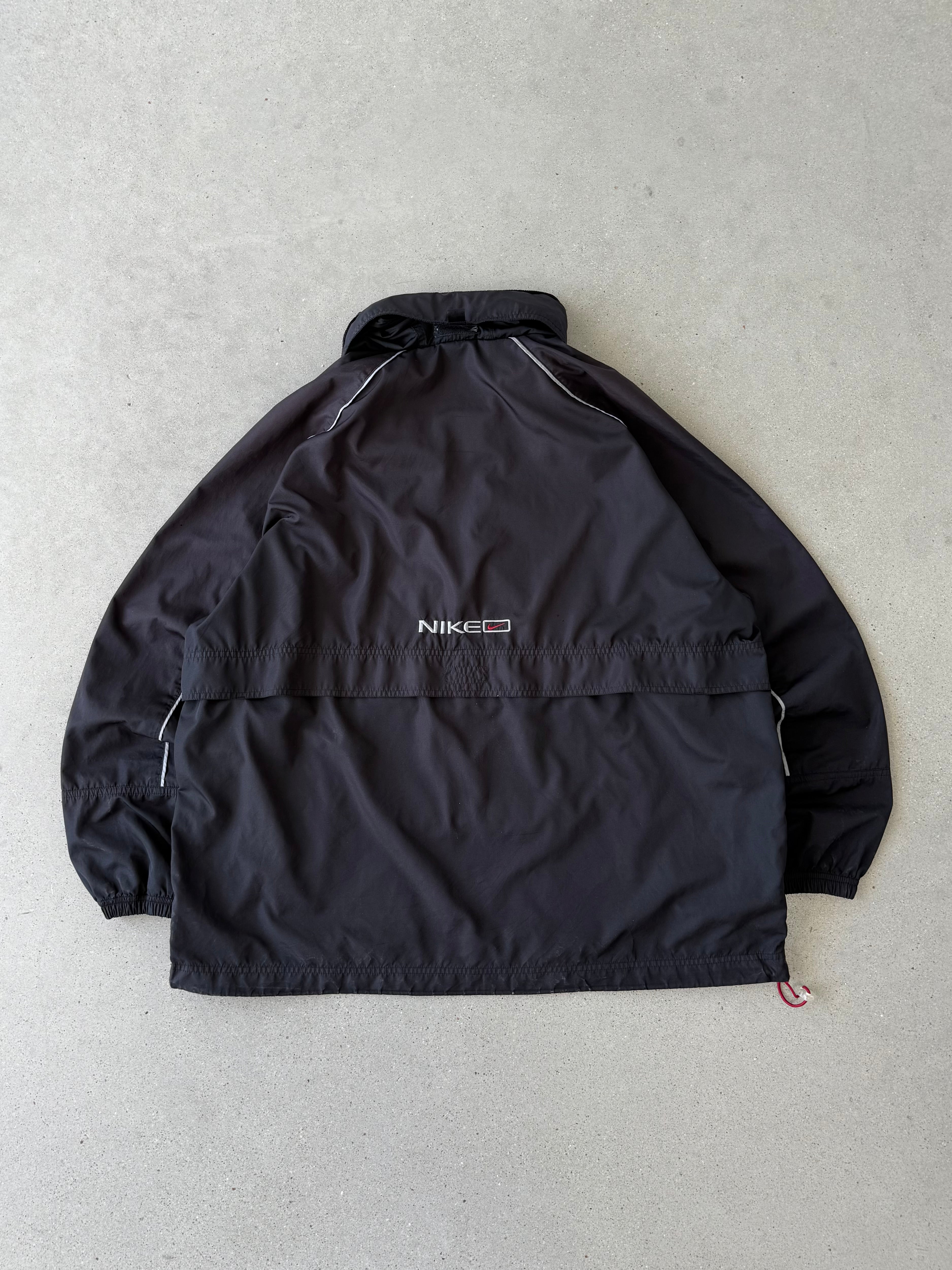 Vintage Nike Big Swoosh Black/Red Quarter-ZIp Track Jacket - XL