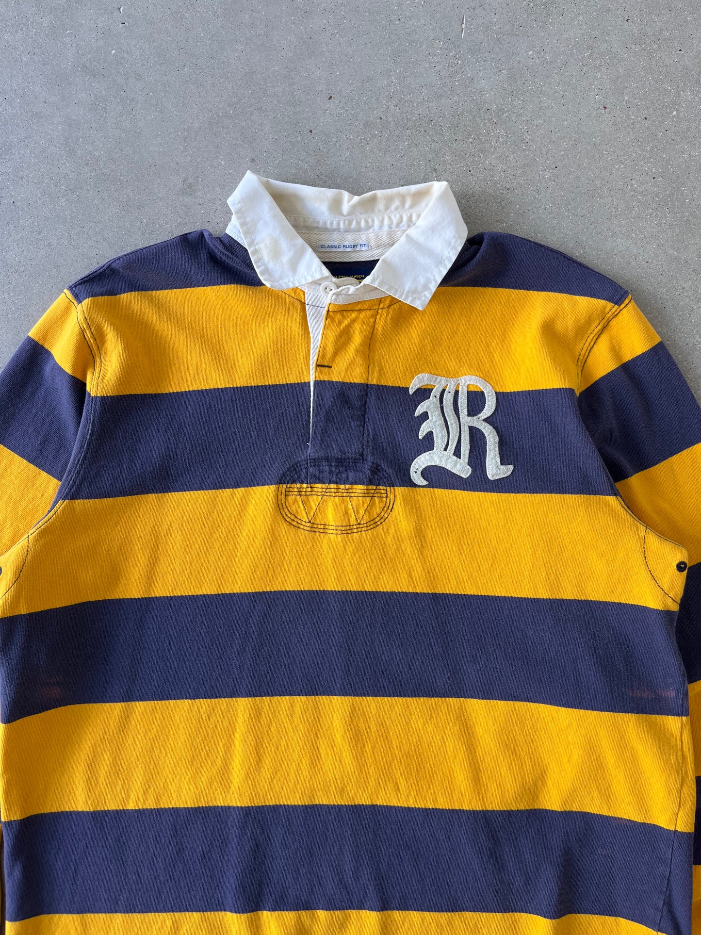 Vintage Polo Ralph Lauren Yellow Rugby Long Sleeve - L