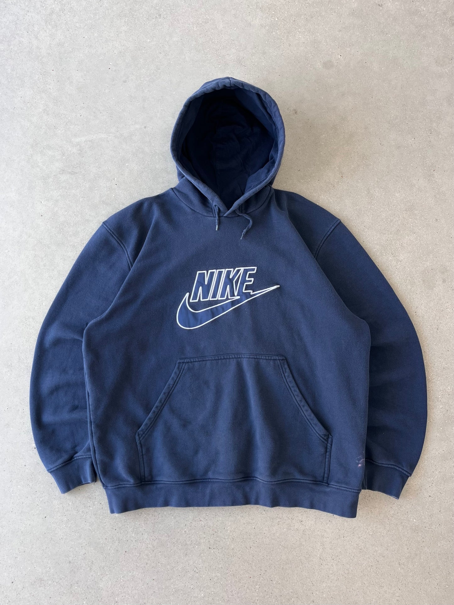 Vintage 2000s Nike Spell-out Navy Hoodie - XL