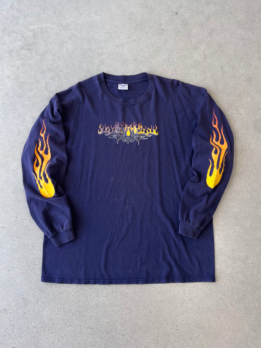 Vintage Y2K Flamed Long Sleeve - XL