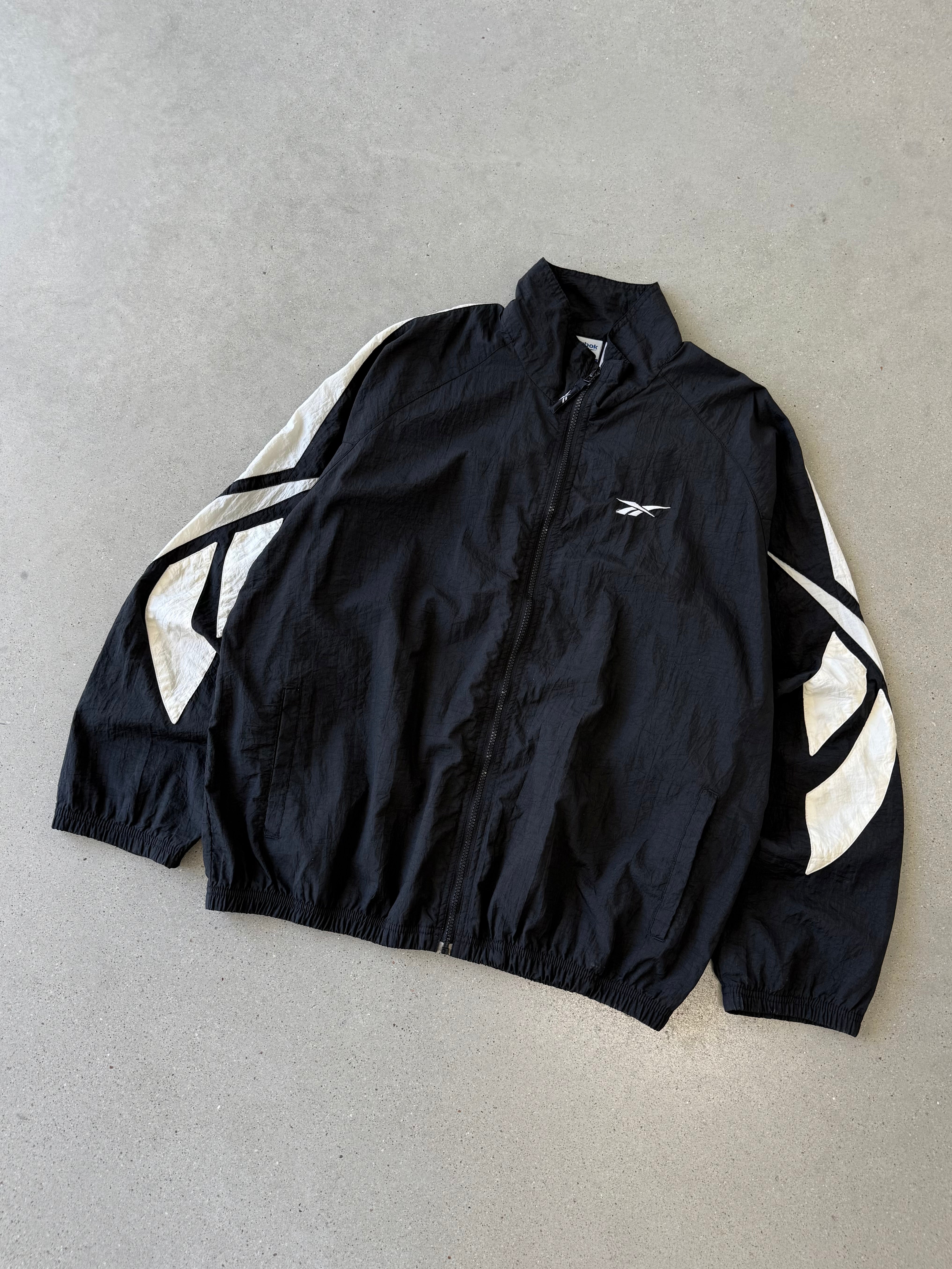 Vintage Reebok Black/White Track Jacket - L