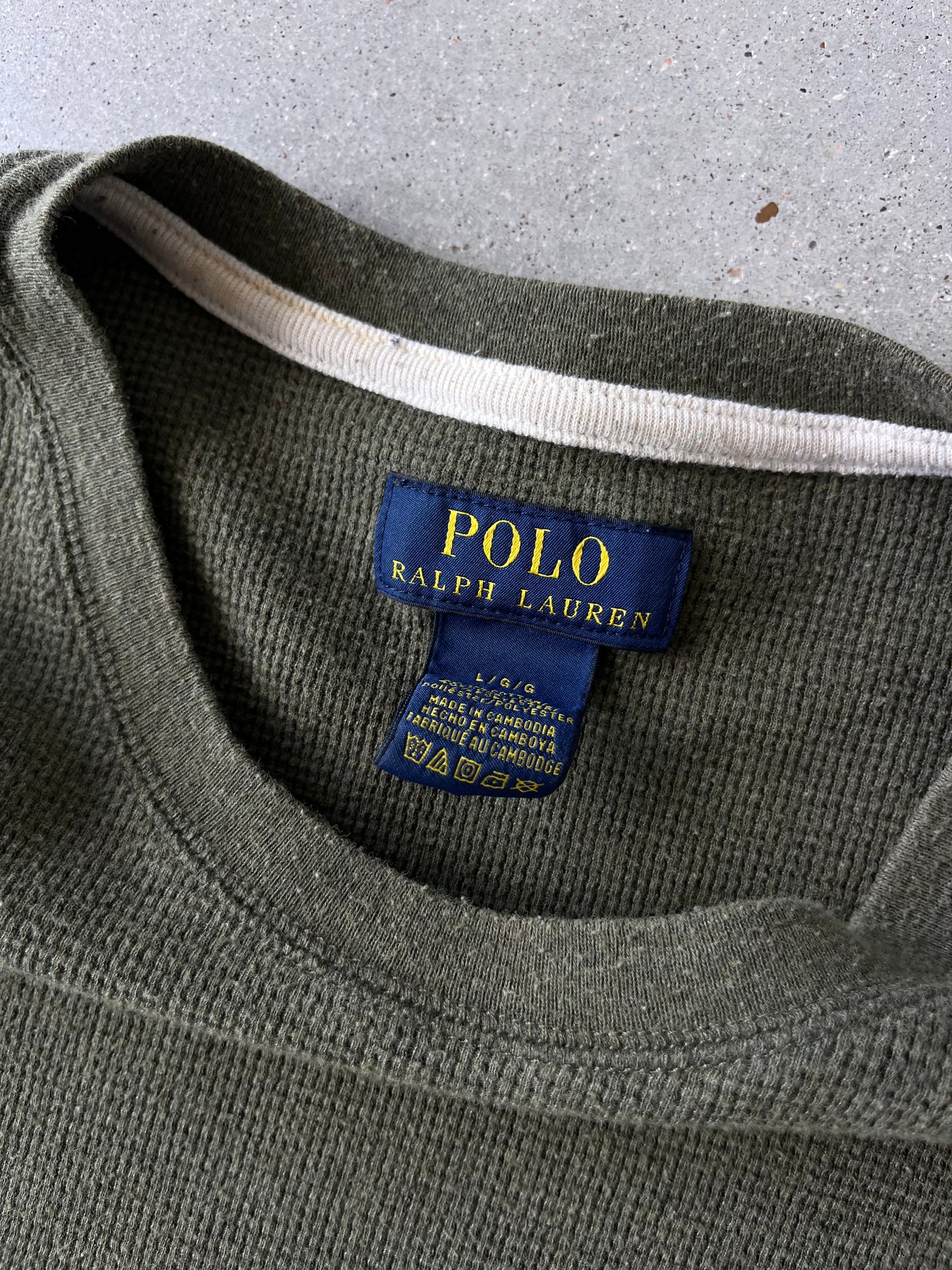 Vintage Polo Ralph Lauren Olive Thermal - L