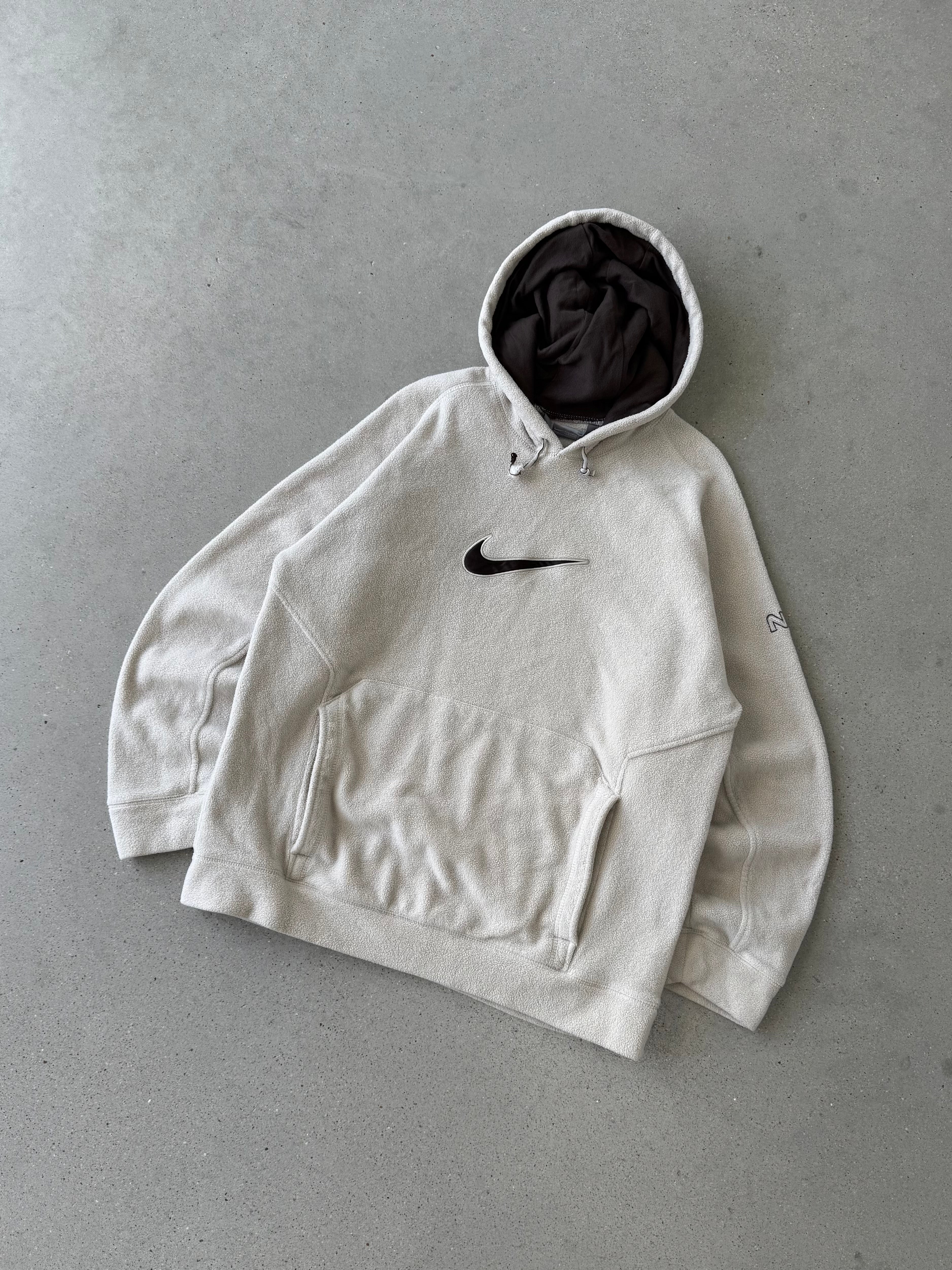 Vintage 2000s Nike Cream Fleece Hoodie - M