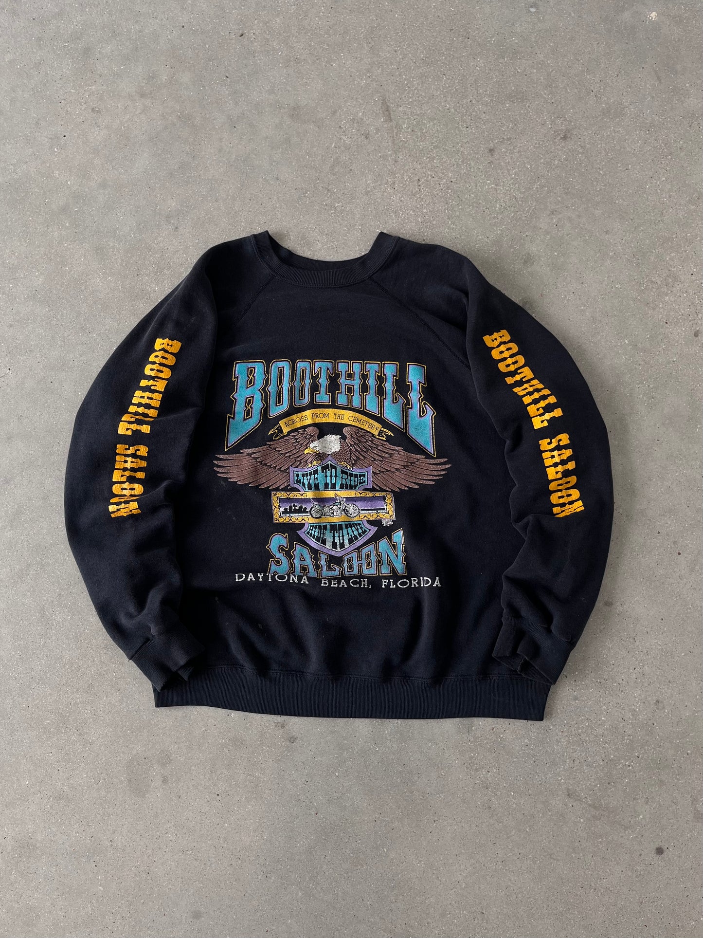 Vintage 80s Boothill Saloon Biker Sweatshirt - XL