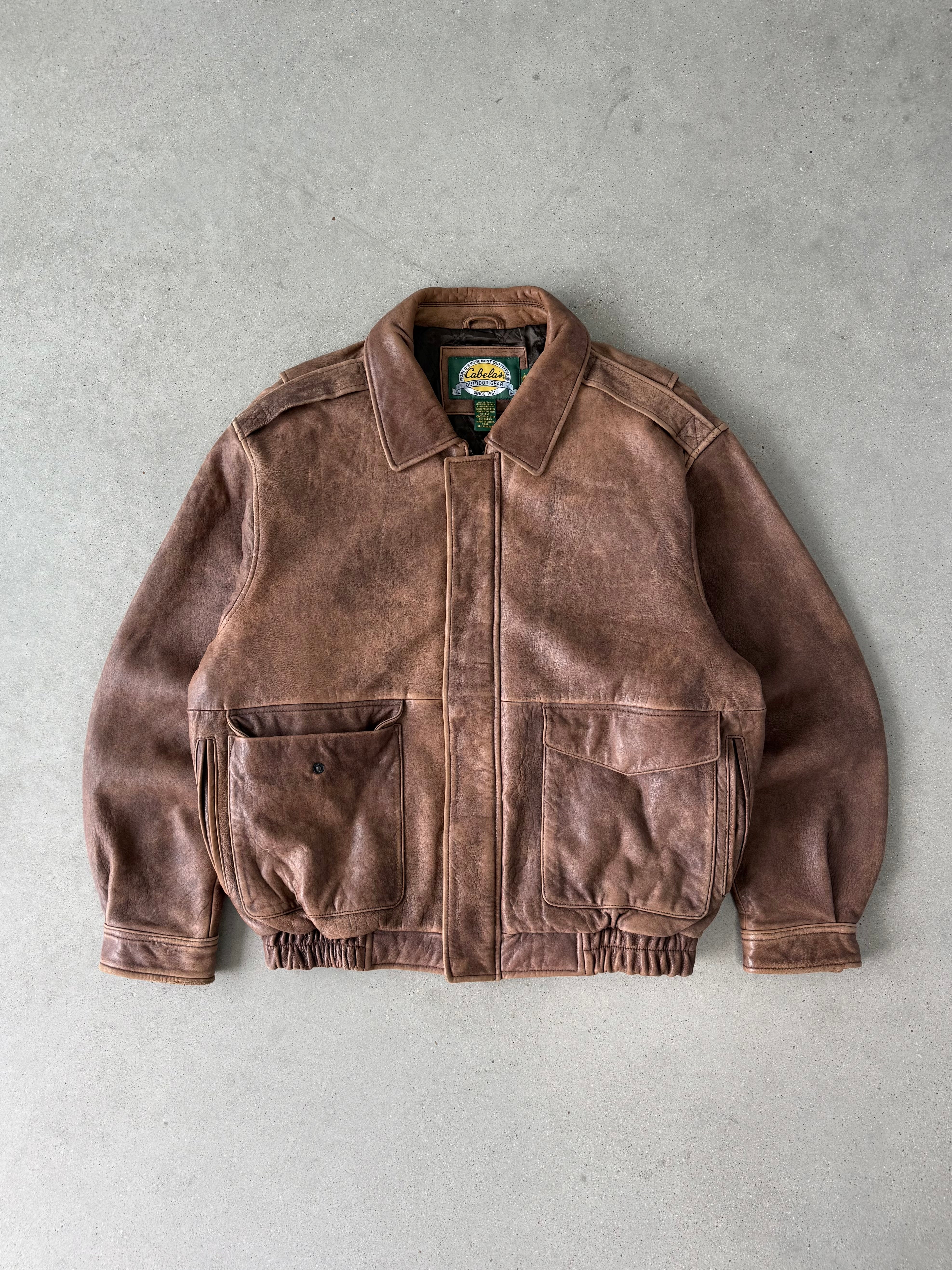 Vintage Cabela's Brown Leather Jacket - L
