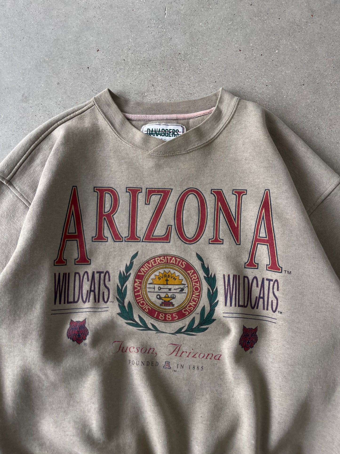 Vintage Arizona Wildcats Mocha Crewneck - L