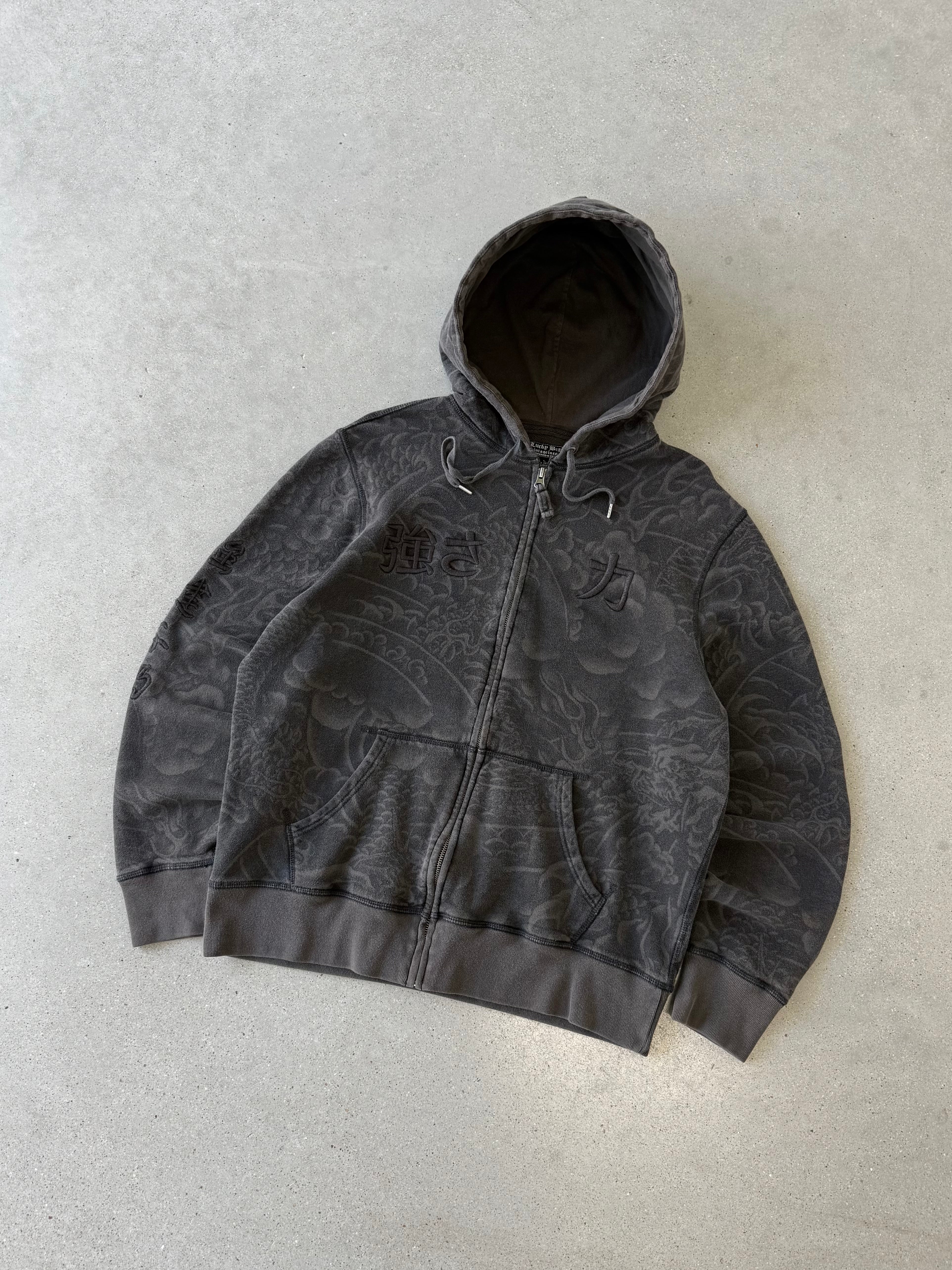 Vintage Lucky Brand Dragon Zip-up Hoodie - L