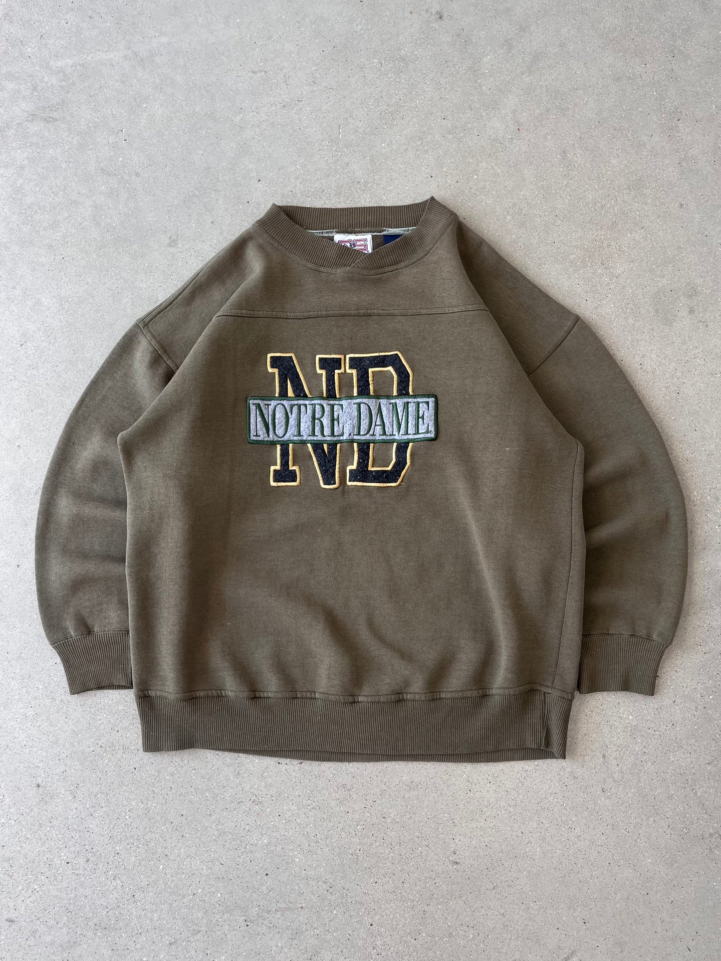 Vintage Notre Dame Olive Sweatshirt - XL