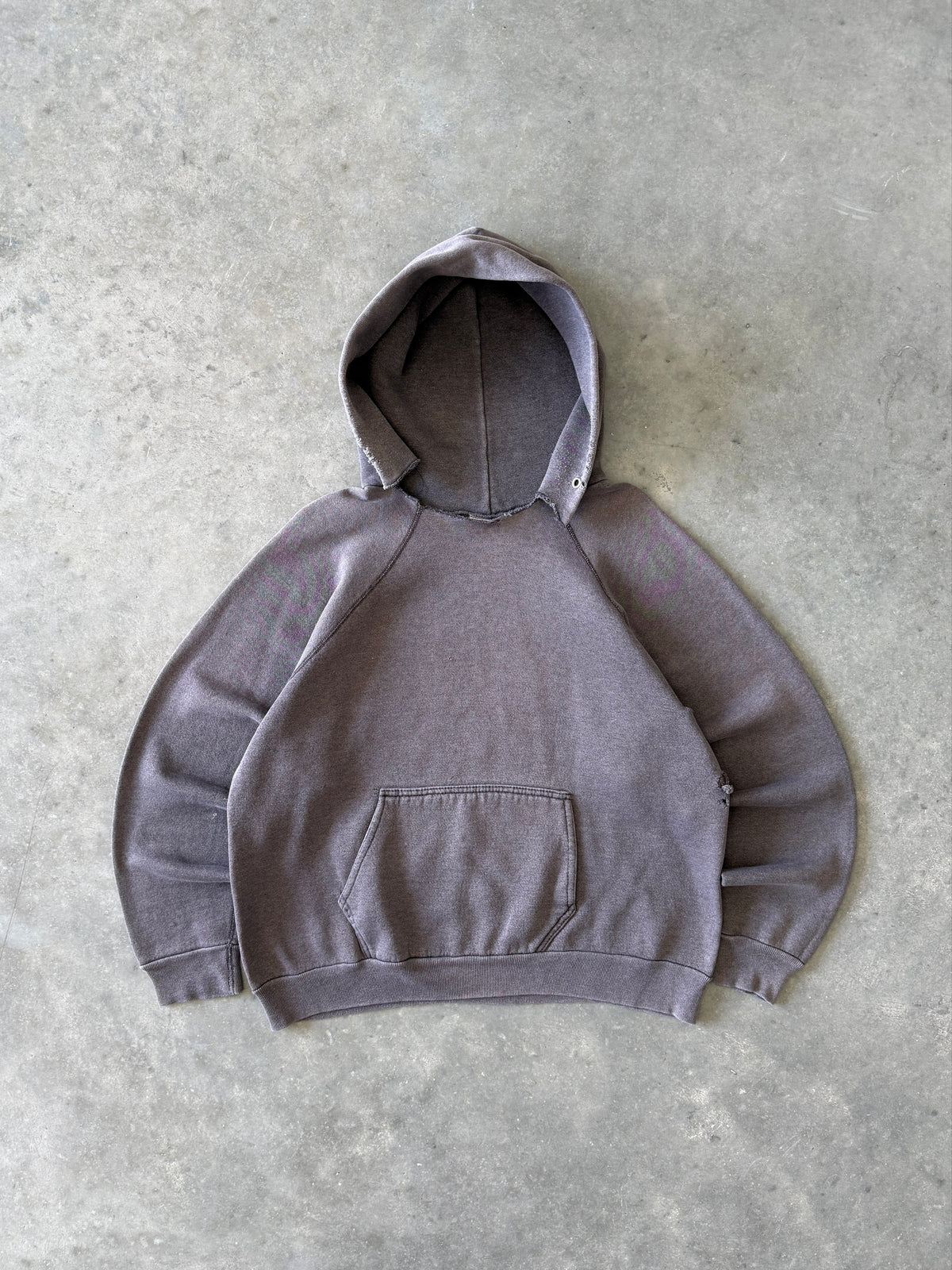 Vintage 1980s Distressed Charcoal Hoodie (L)