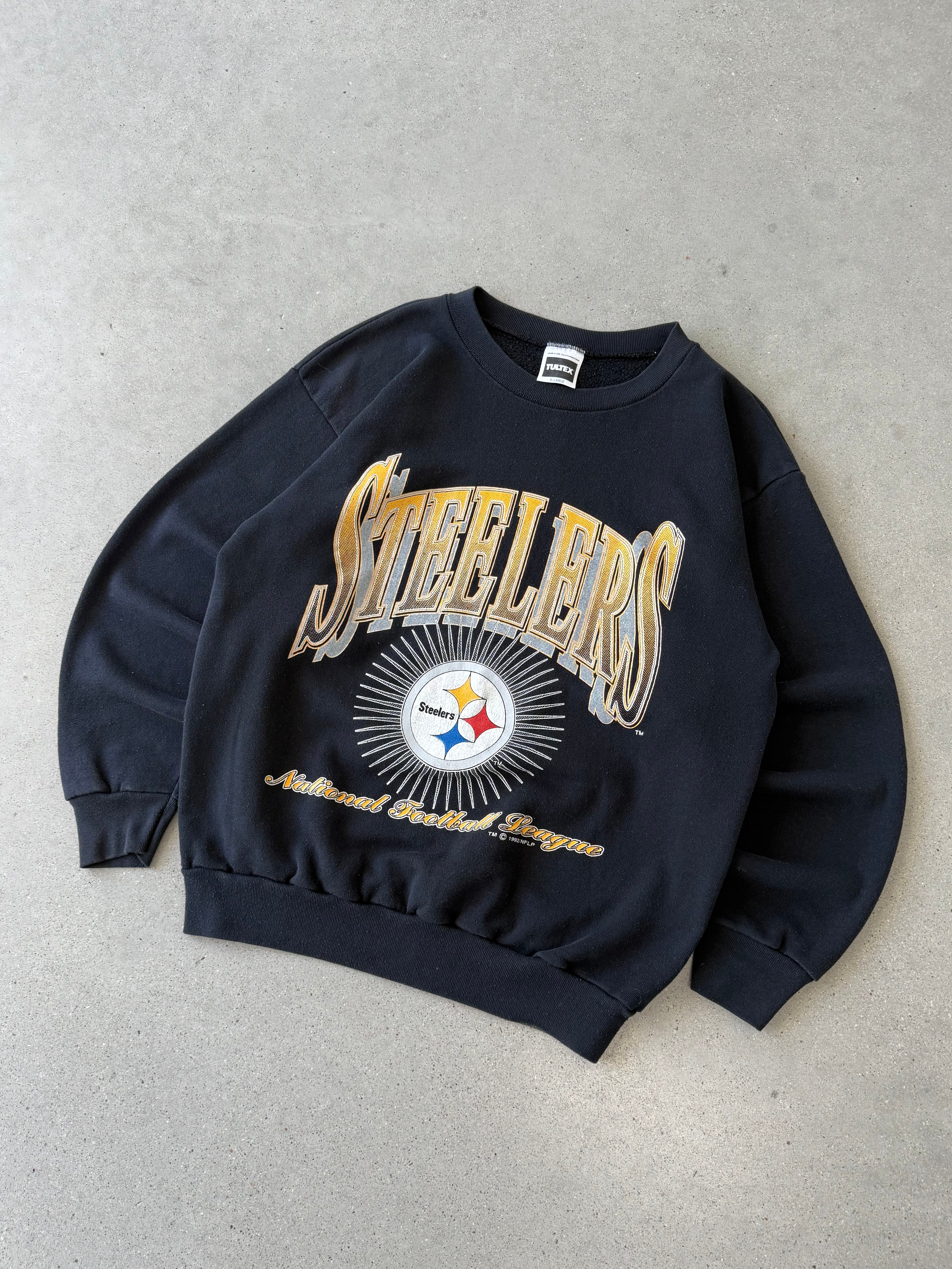Vintage Pittsburgh Steelers Black Sweatshirt  - XL