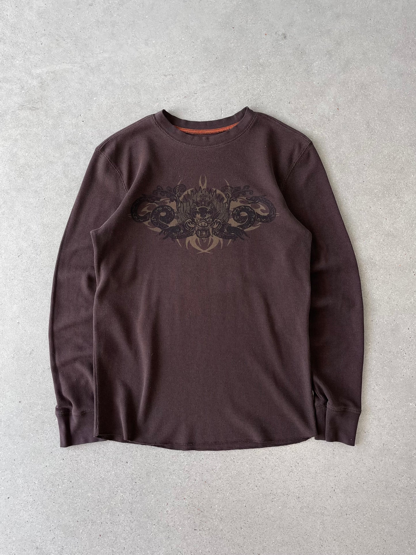 Vintage Y2K Dragon Brown Thermal - M