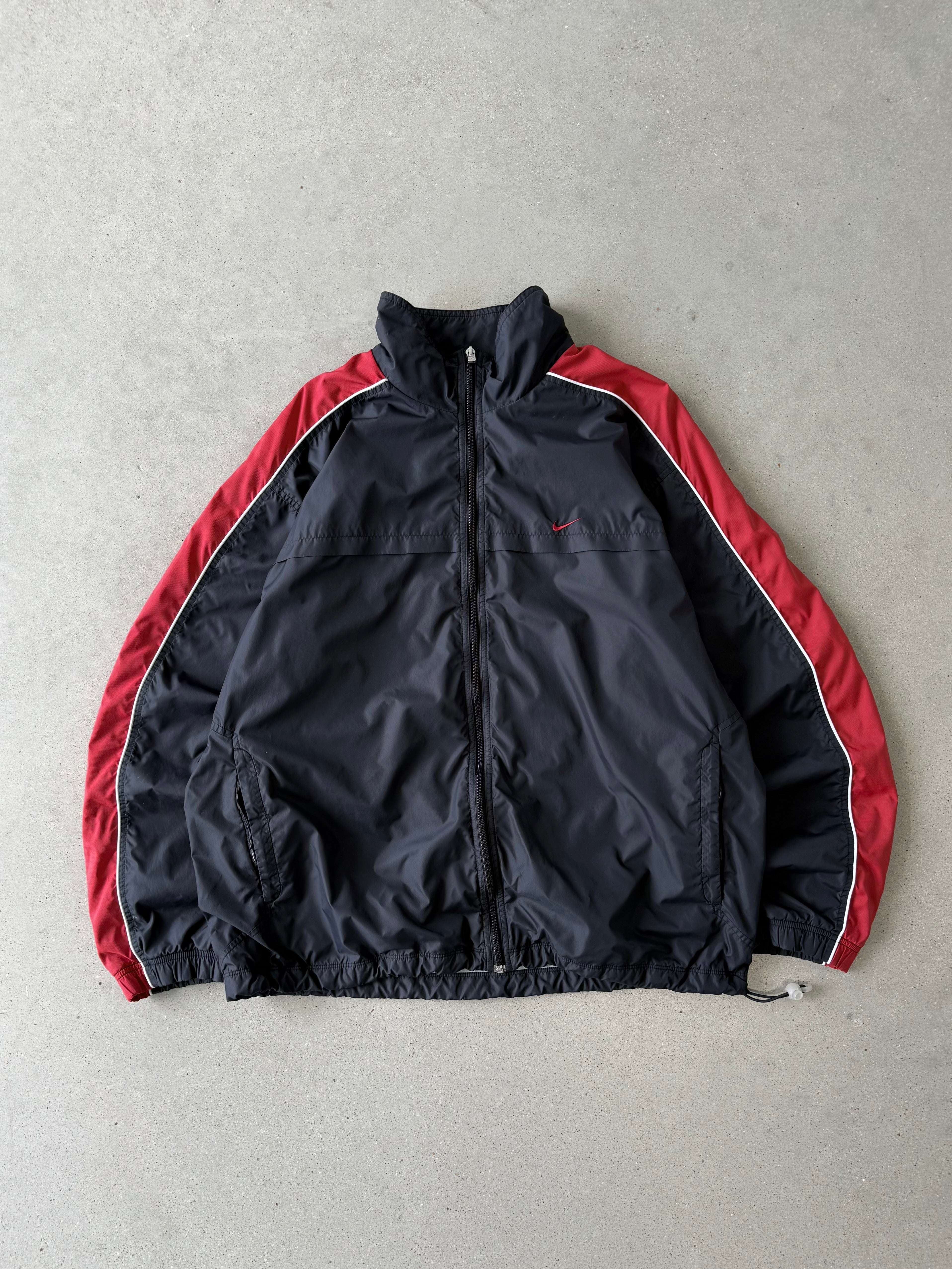 Vintage Nike Mini Swoosh Black/Red Track Jacket - XL