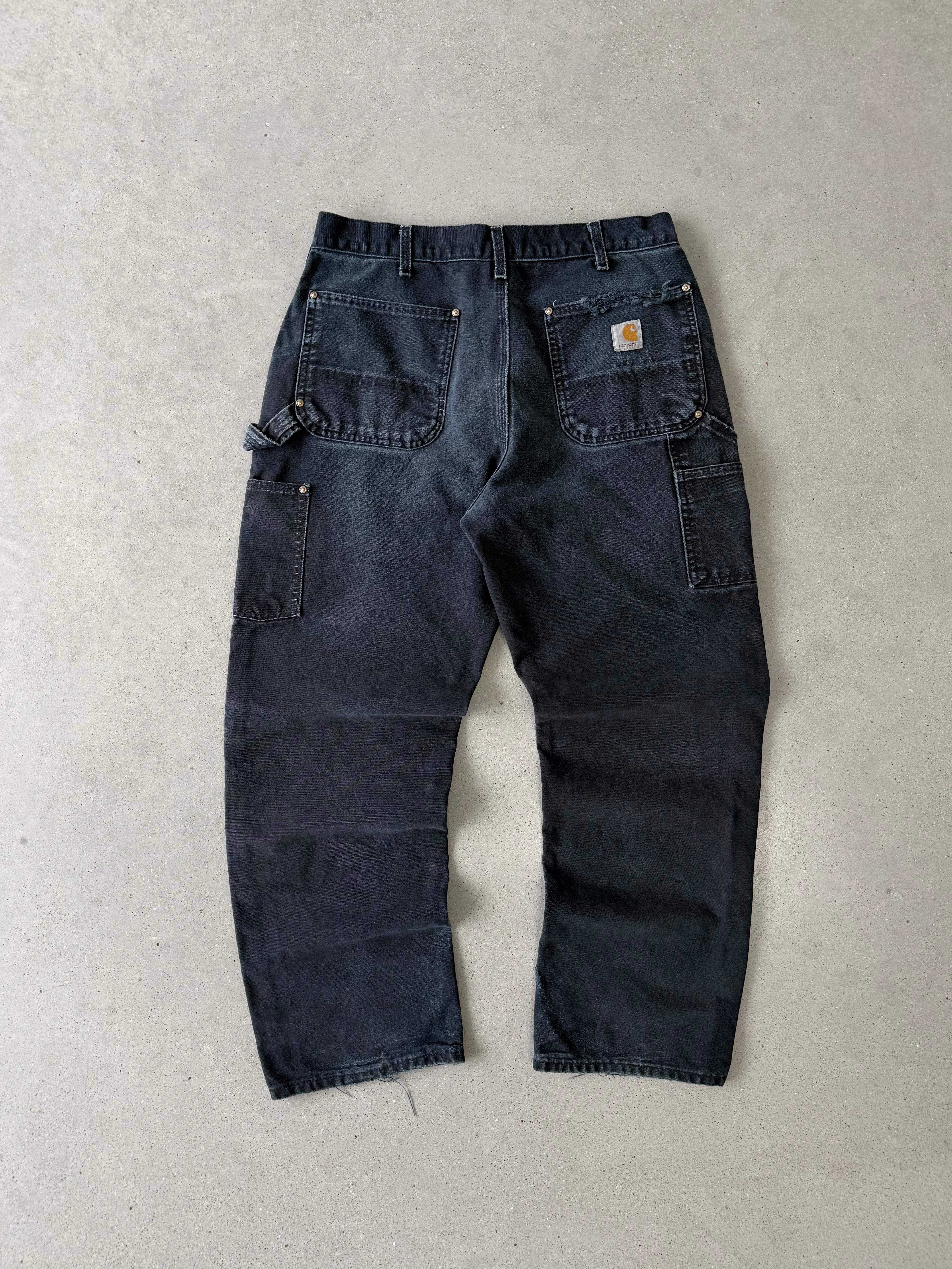 Vintage Carhartt Faded Black Double Knees  - 32x29