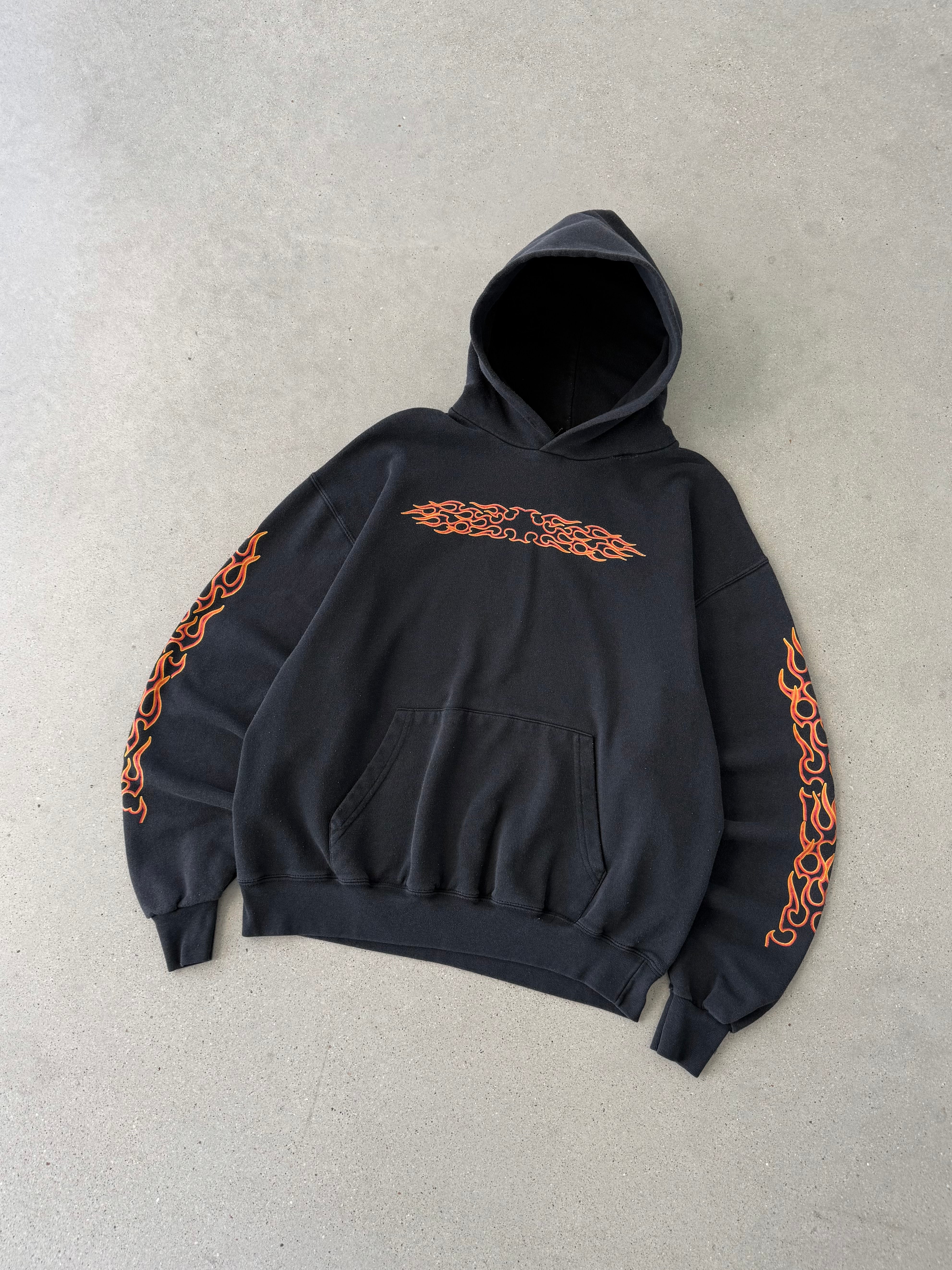 Vintage 2000s Flame Hoodie - L