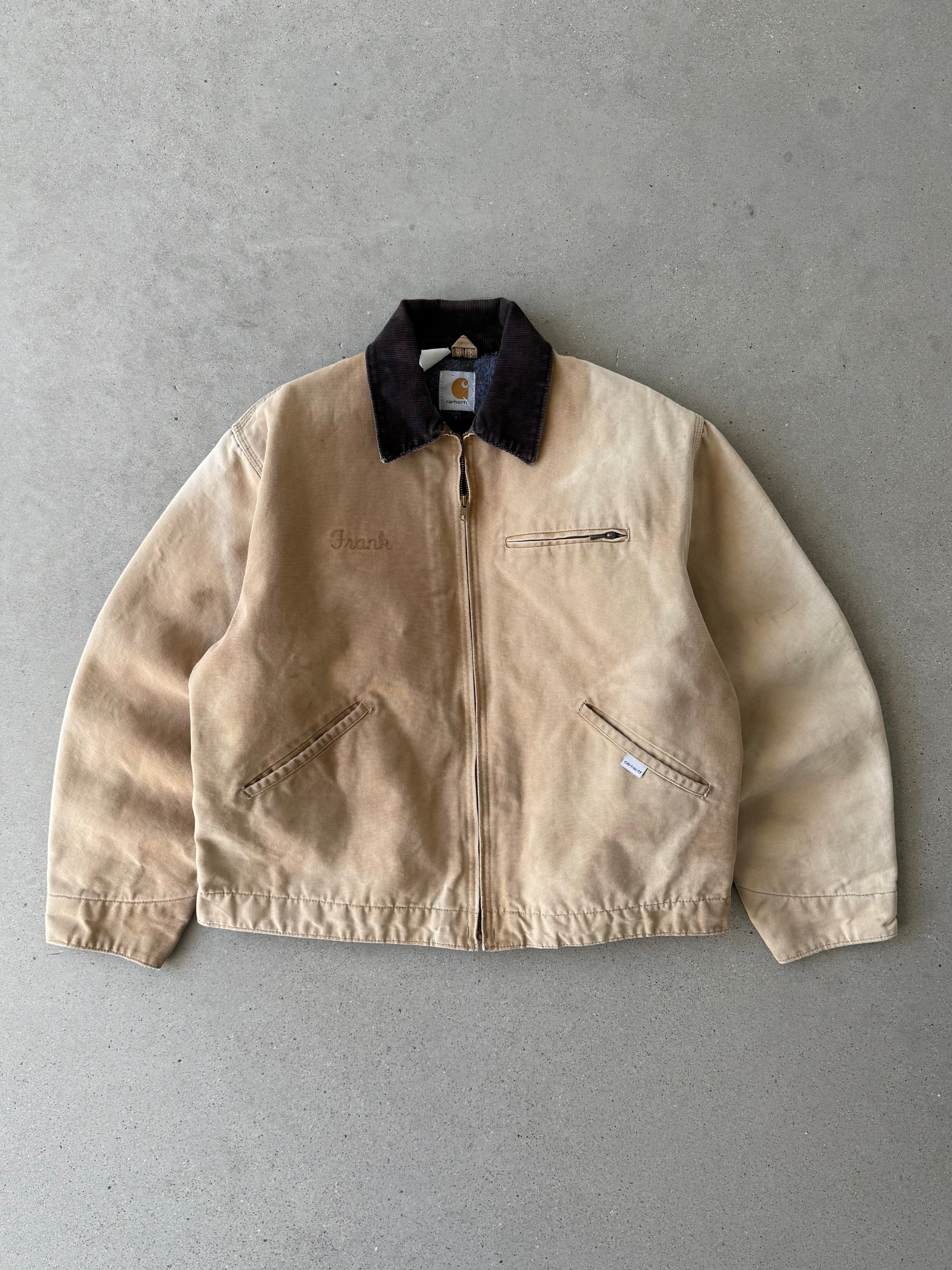 Vintage Carhartt 'Frank' Sun Damaged Tan Detroit Jacket - XL