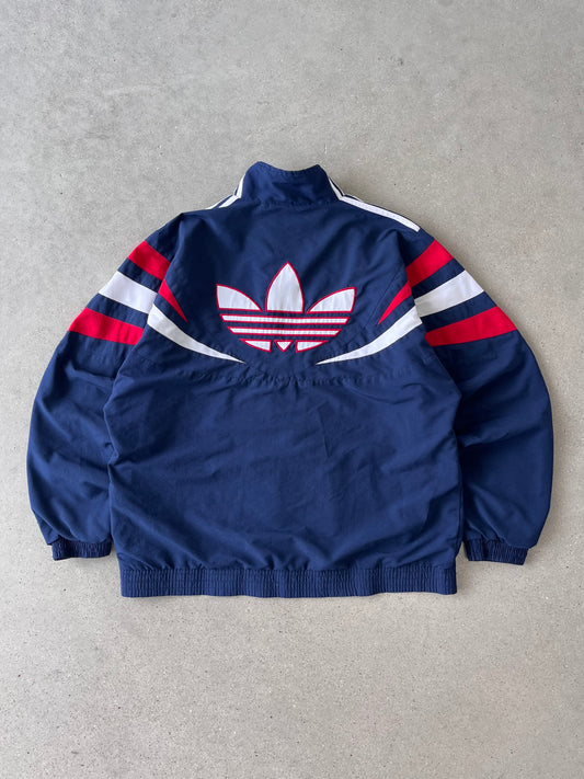 Vintage Adidas Navy/Red Track Jacket - L