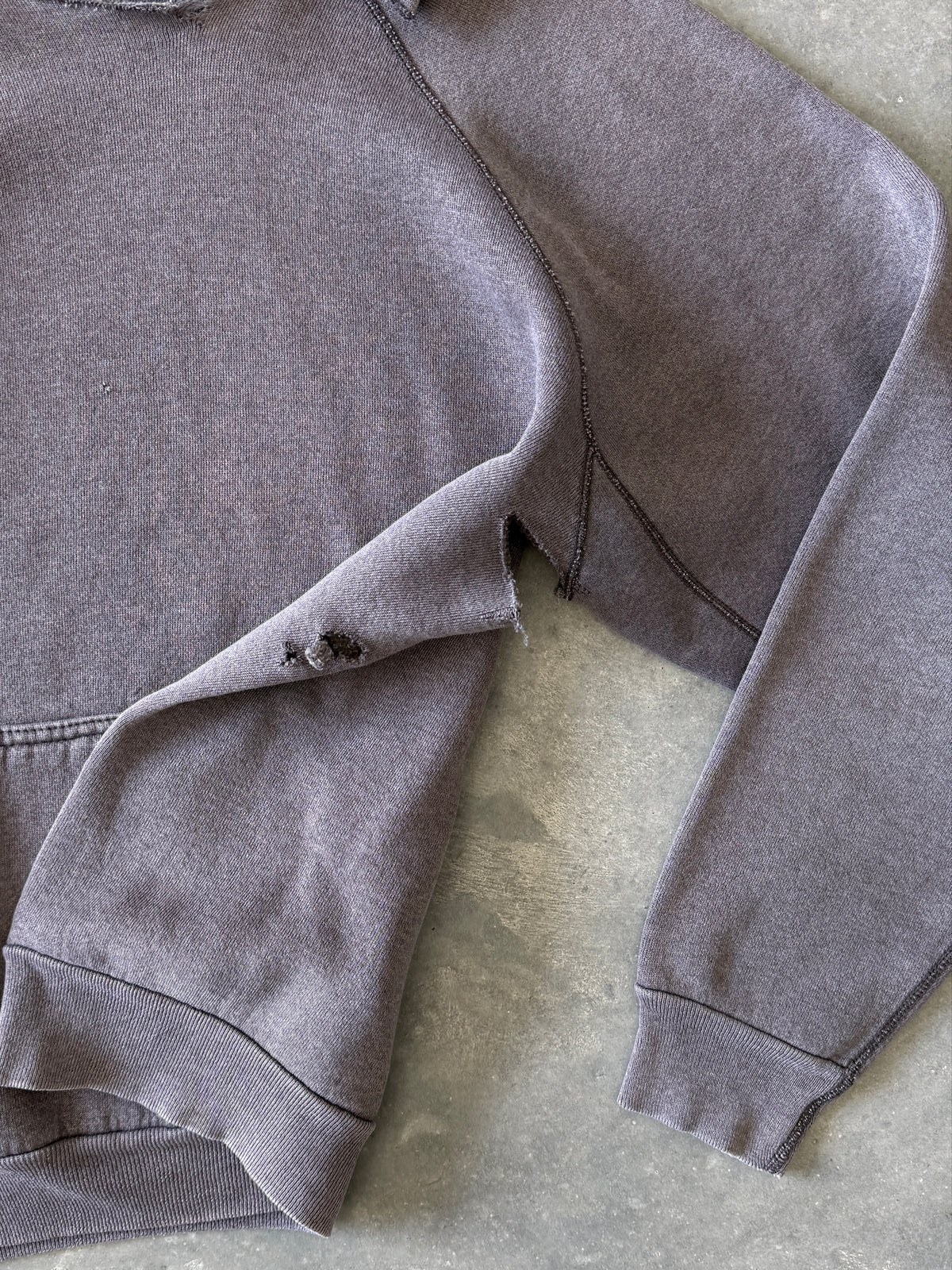 Vintage 1980s Distressed Charcoal Hoodie (L)