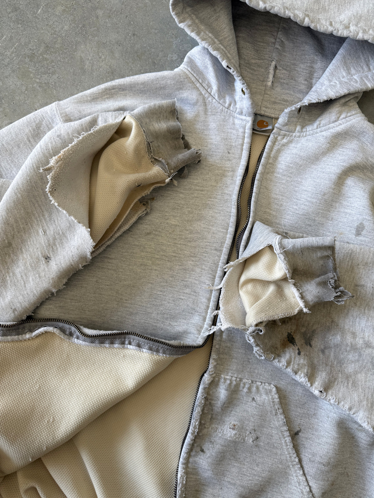 Vintage 1990s Distressed Waffle-lined Carhartt Hoodie (L)