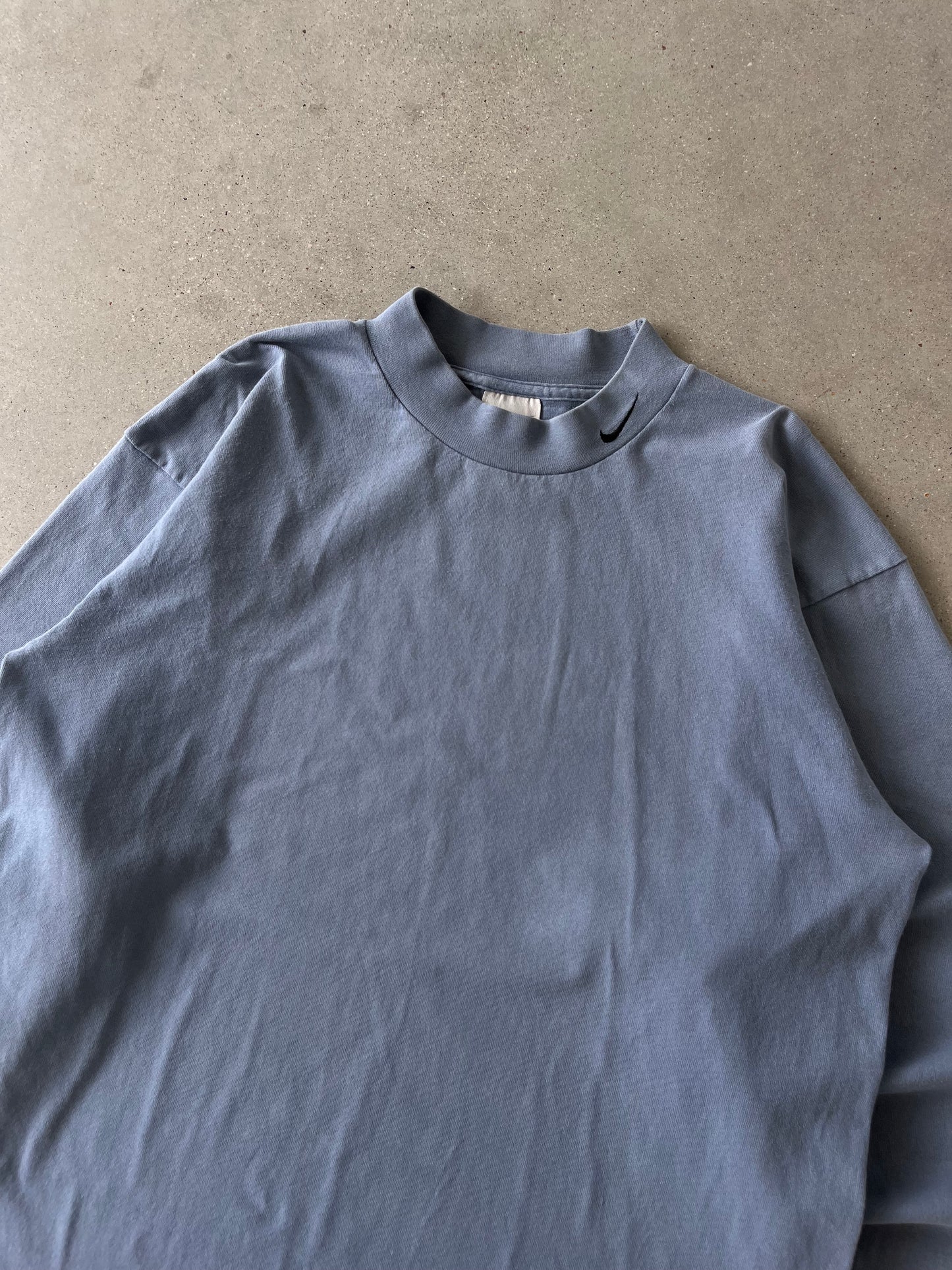 Vintage Nike Mock Neck Sage Blue Long Sleeve - L