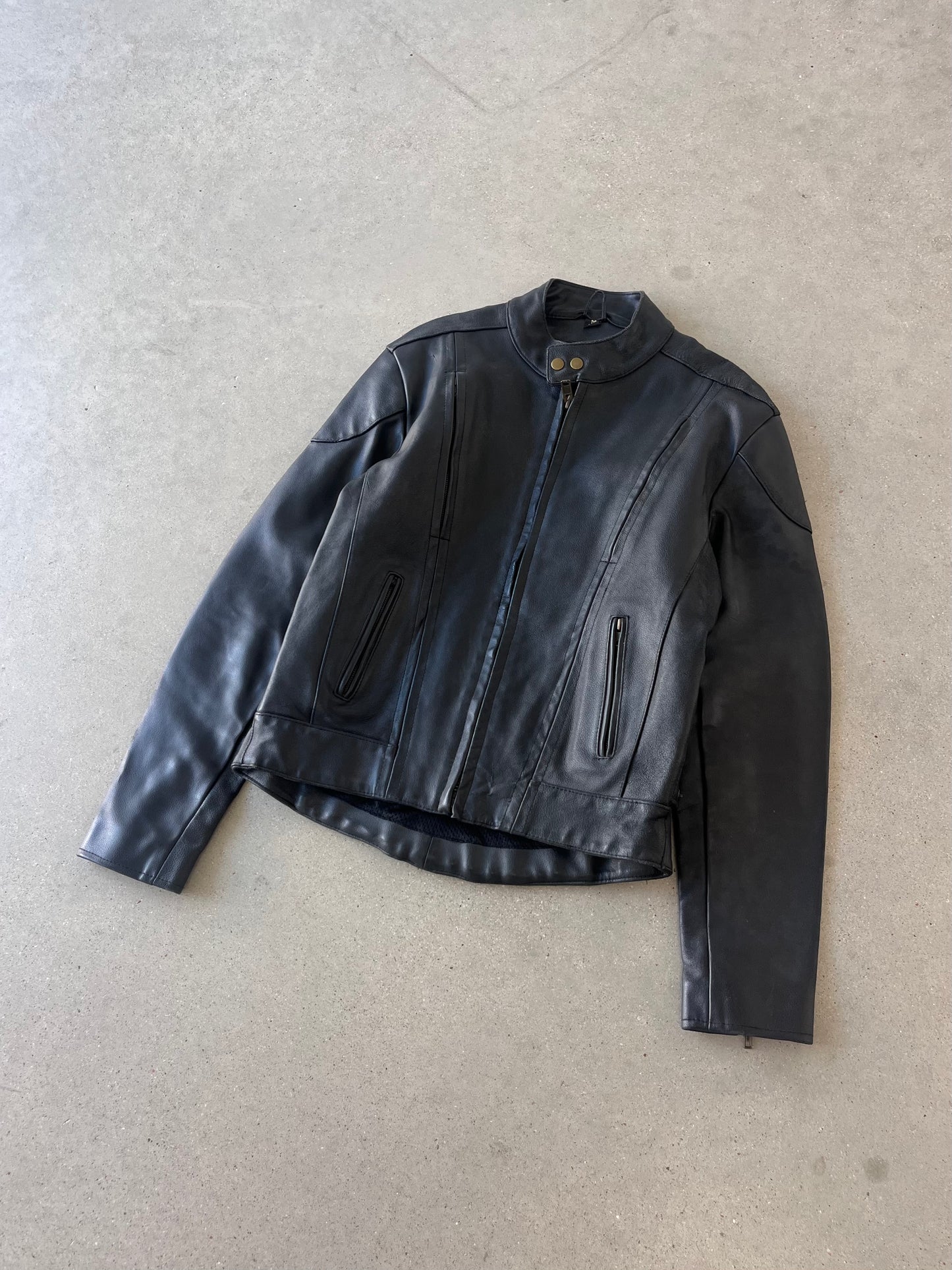 Vintage Classic Leather Biker Jacket  - S