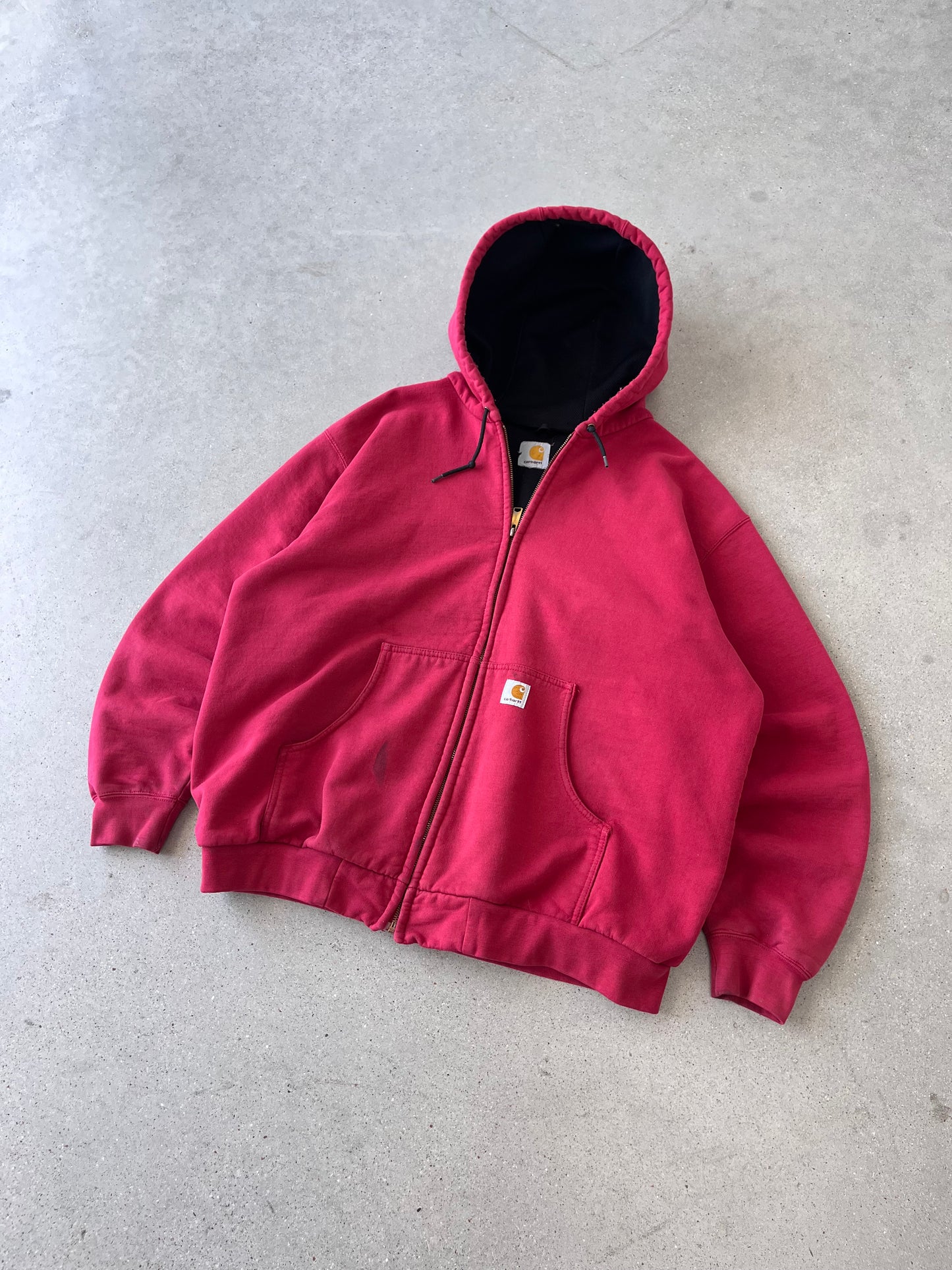 Vintage Carhartt Thermal-lined Cherry Zip-up Hoodie - XL