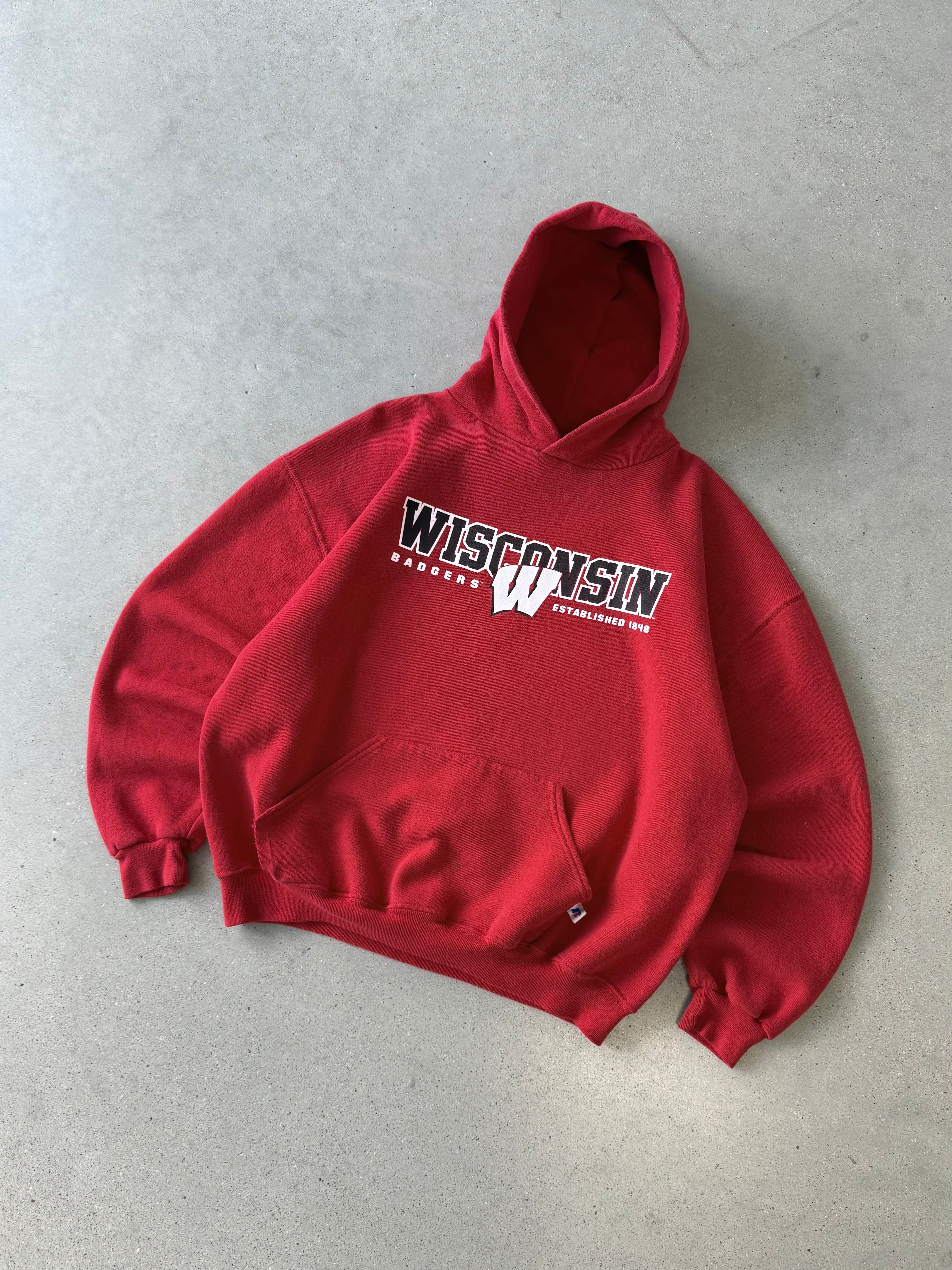 Vintage Wisconsin Badgers Russell Athletic Hoodie - XL
