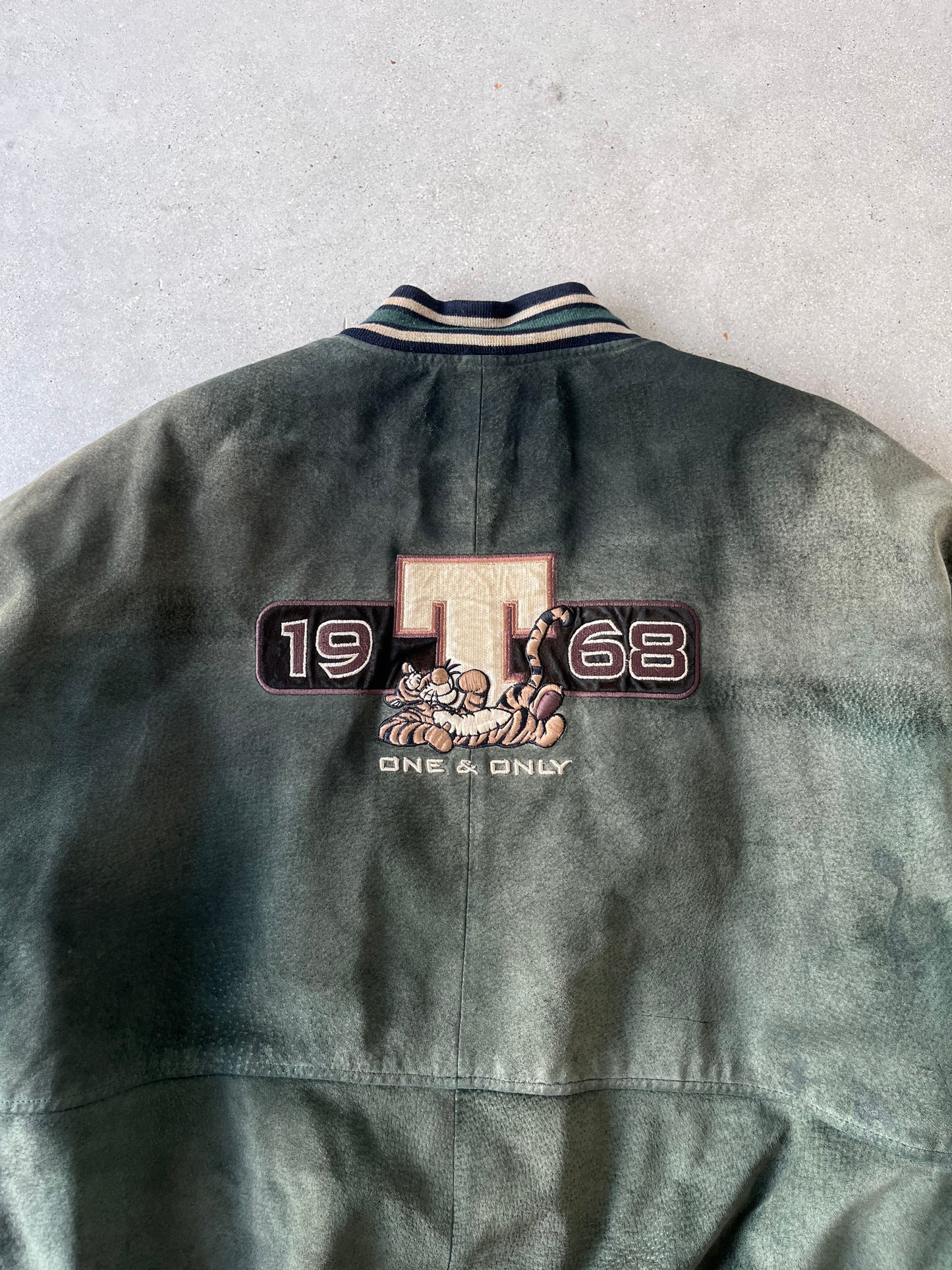 Vintage Tigger Disney Suede Varsity Jacket - XL