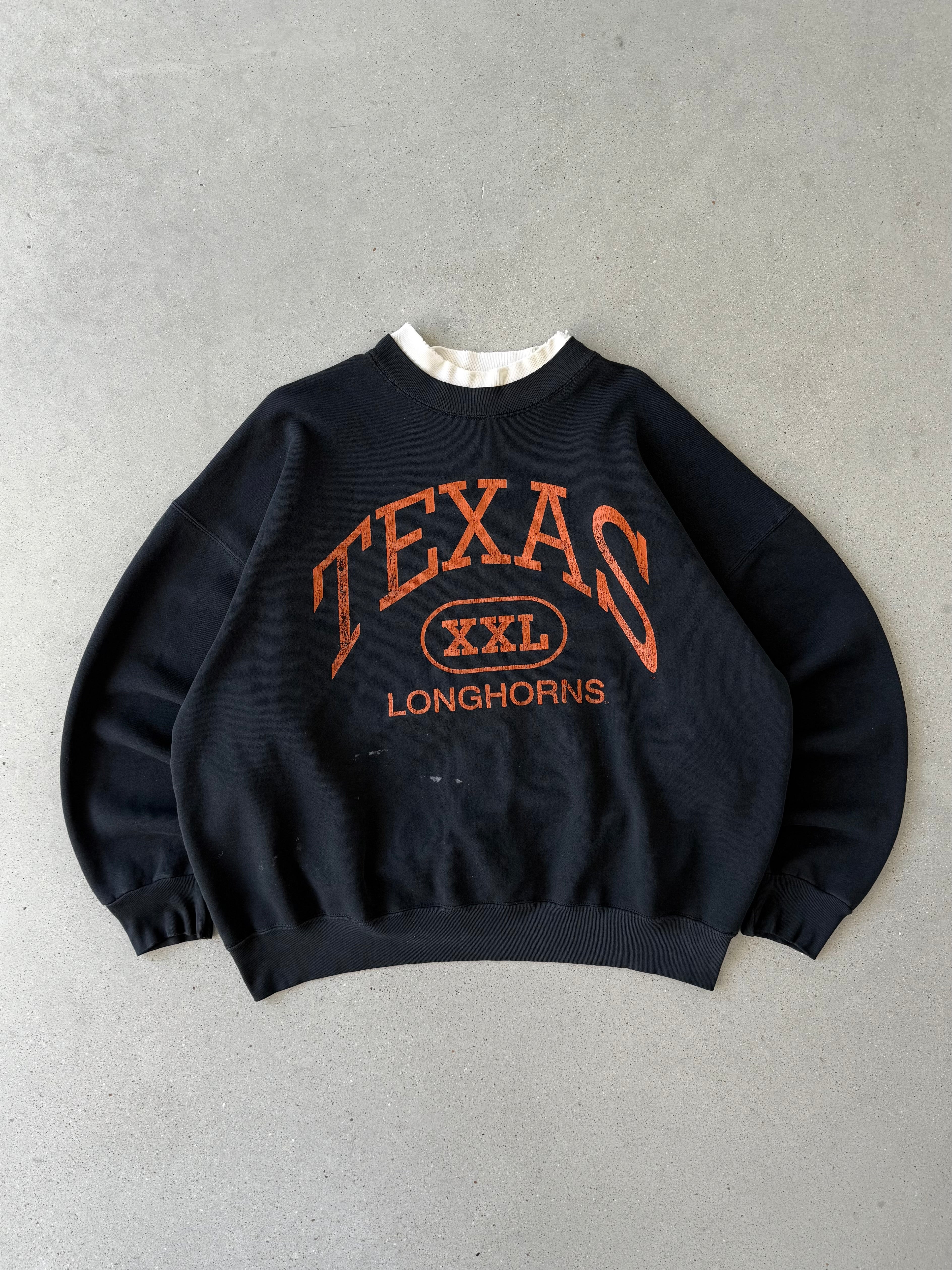 Vintage Texas Longhorns Black Sweatshirt  - XL