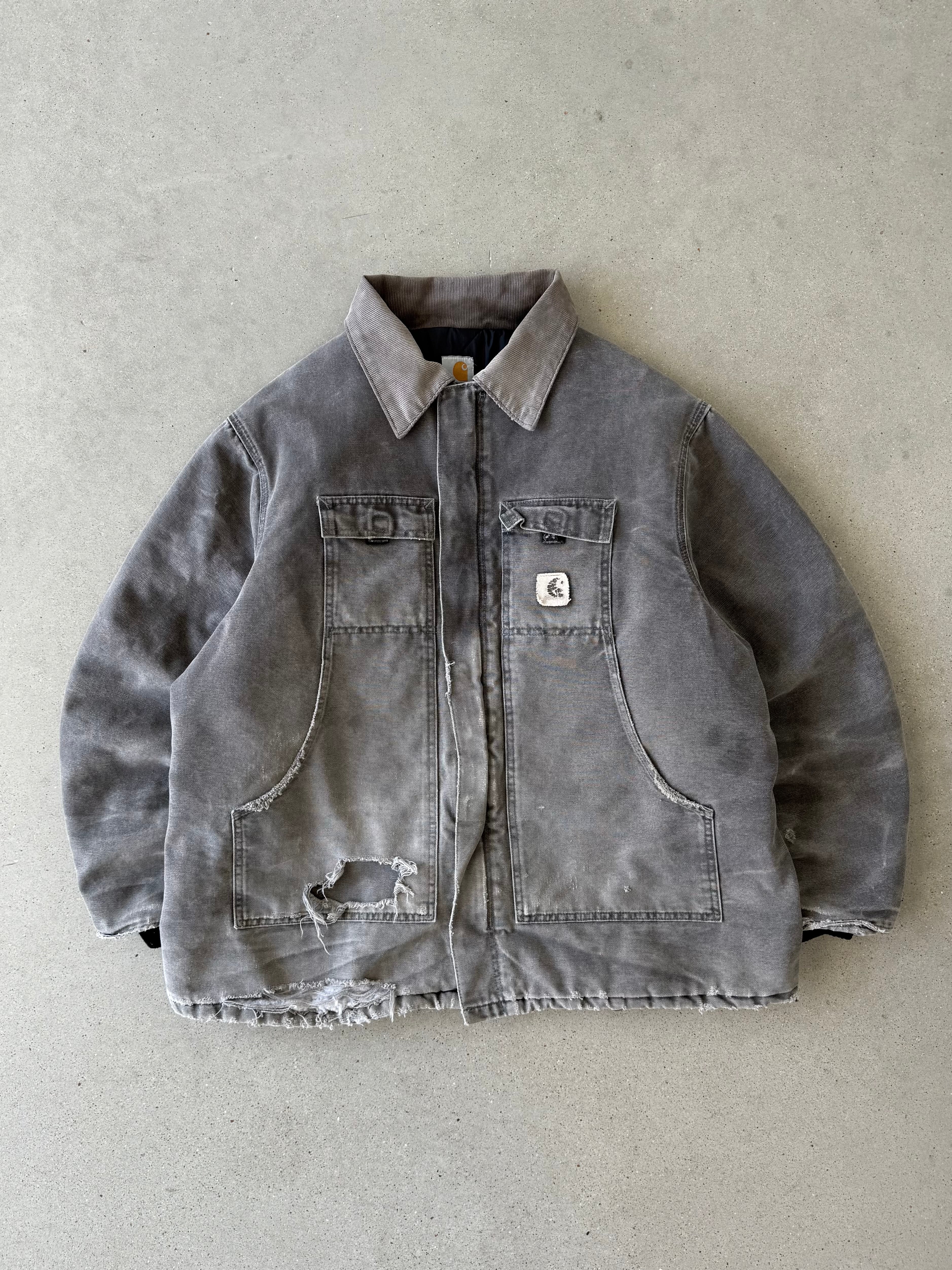 Vintage Carhartt C26 CMT Distressed Concrete Chore Coat - XXL