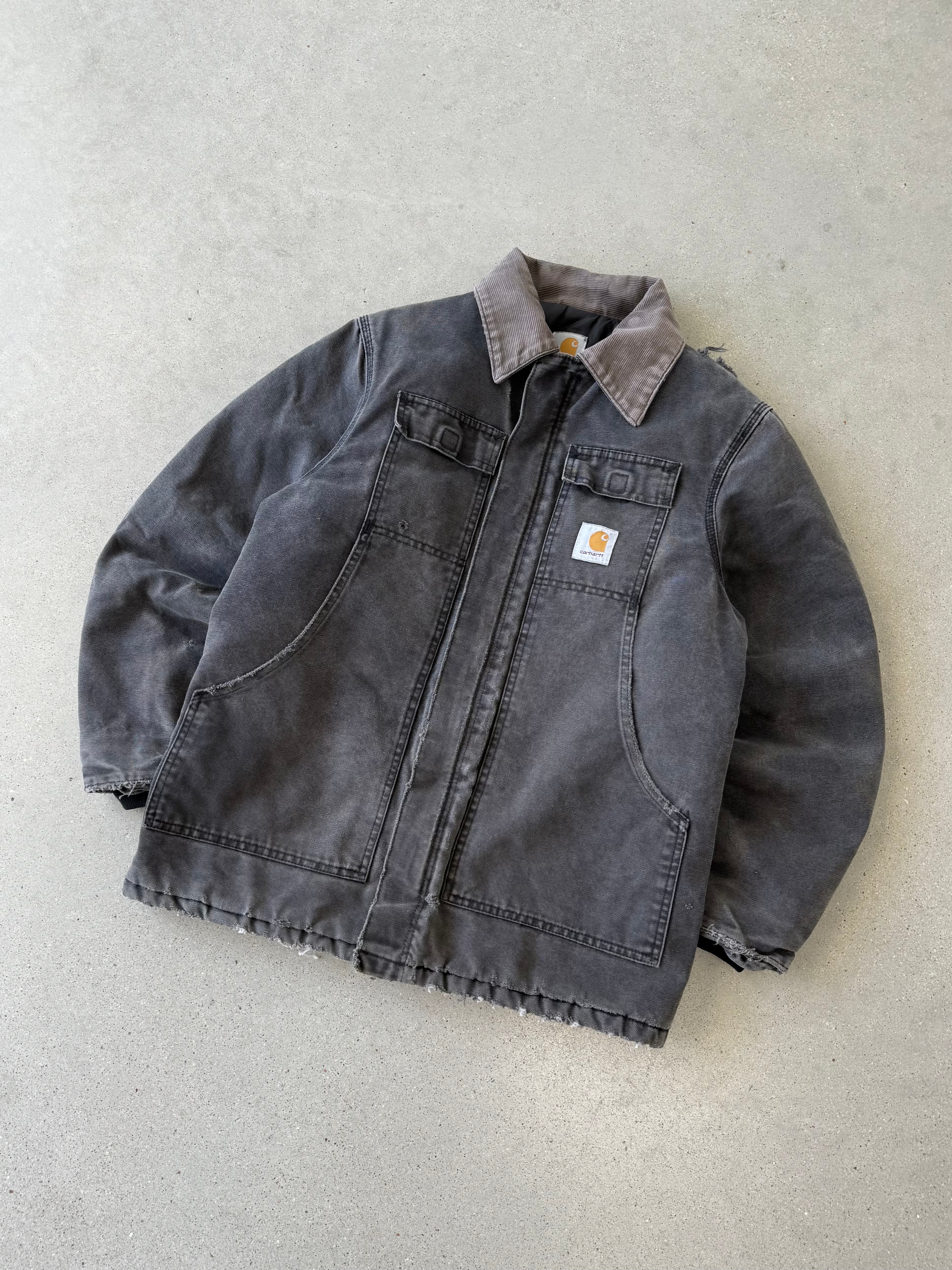 Vintage Carhartt Distressed Black Chore Coat - M