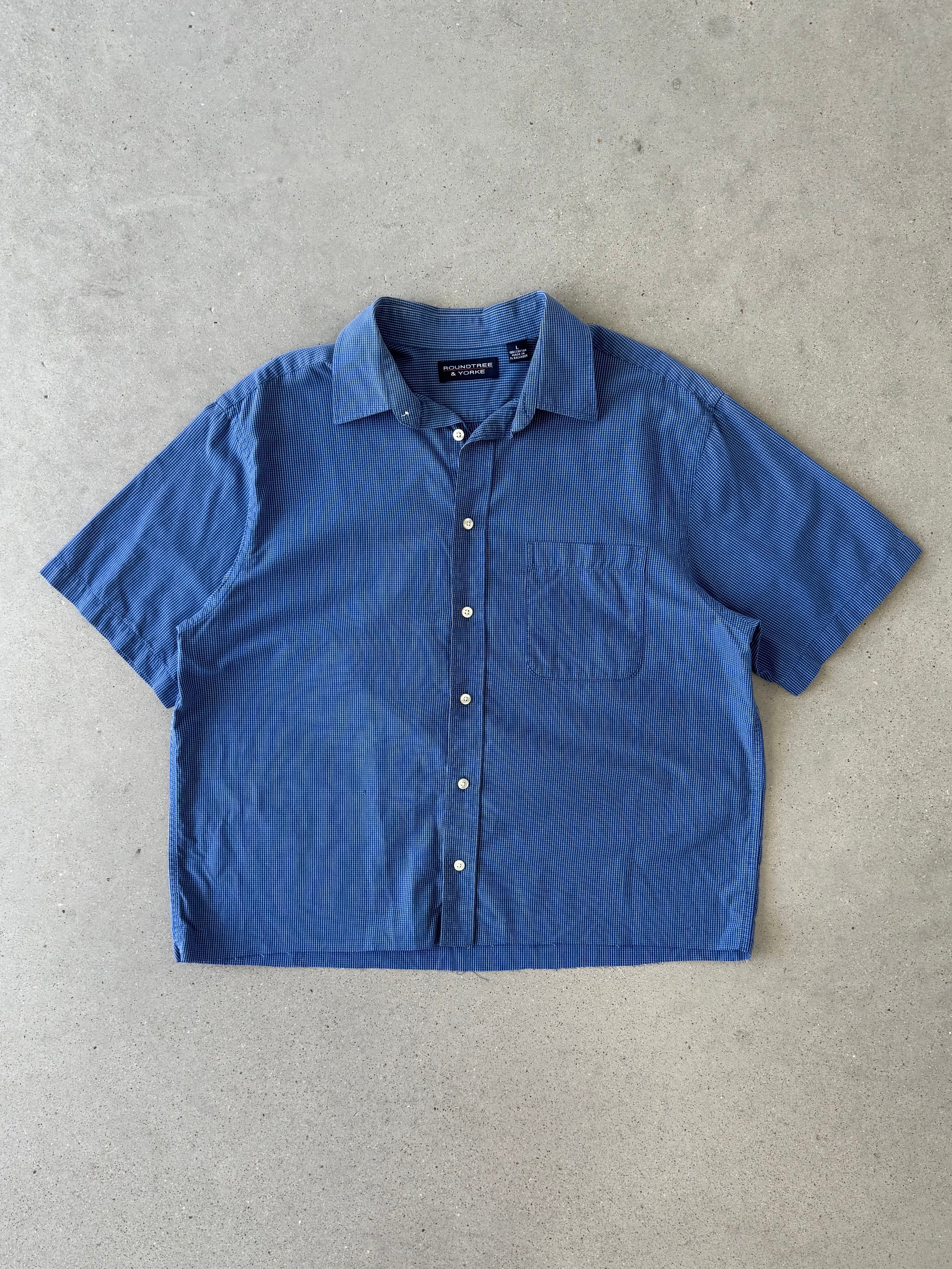 Vintage Roundtree & Yorke Blue Boxy Button-up Shirt - L