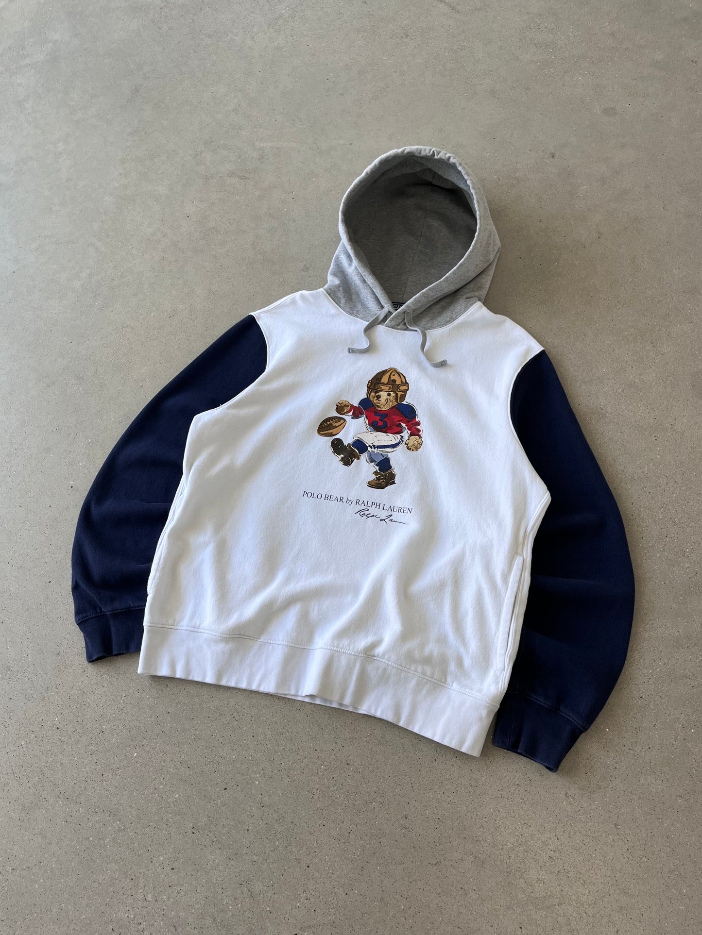 Vintage Polo Ralph Lauren Bear Football Hoodie - L