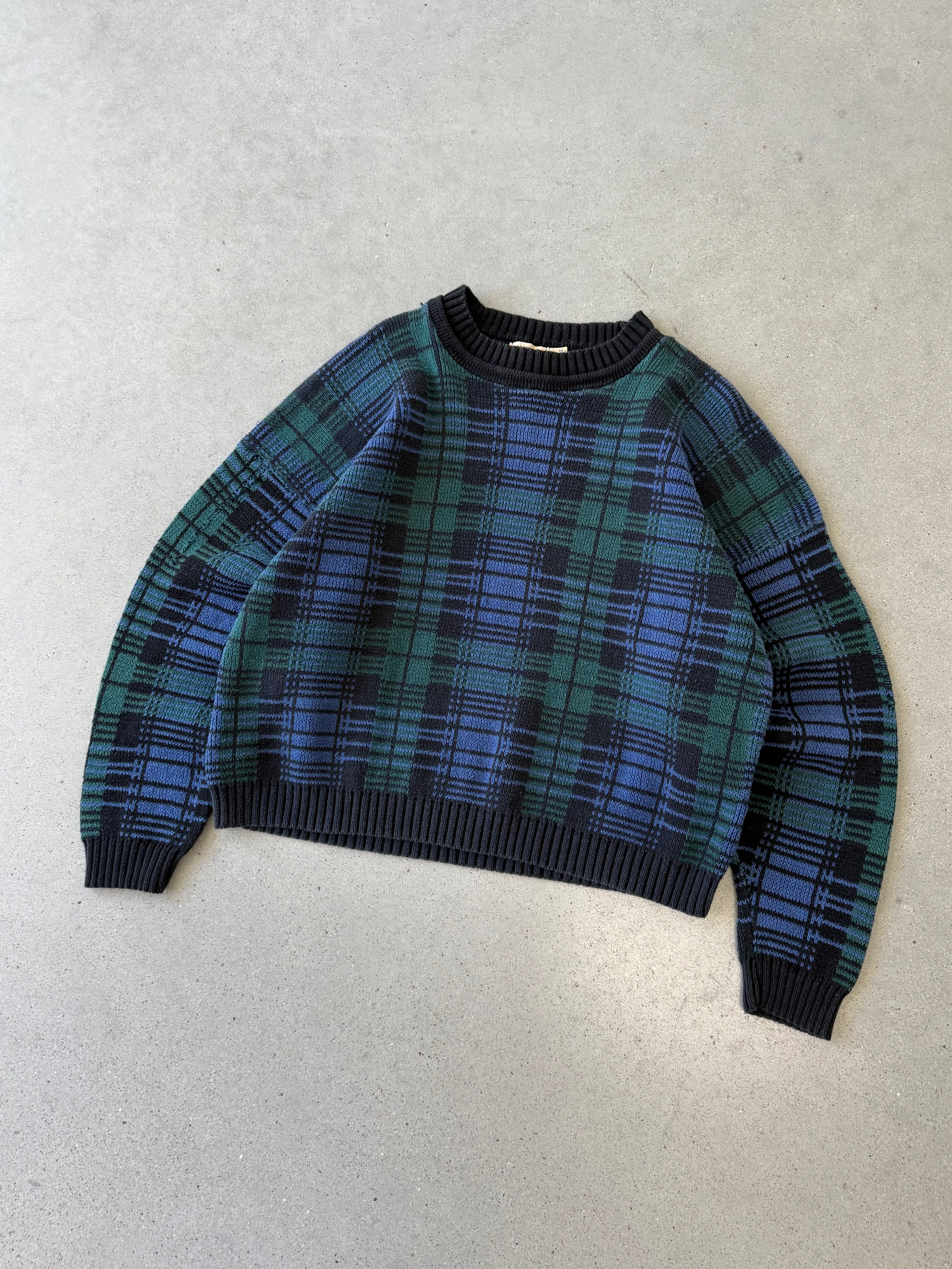Vintage Northwest Blue Plaid Navy/Green Sweater - M