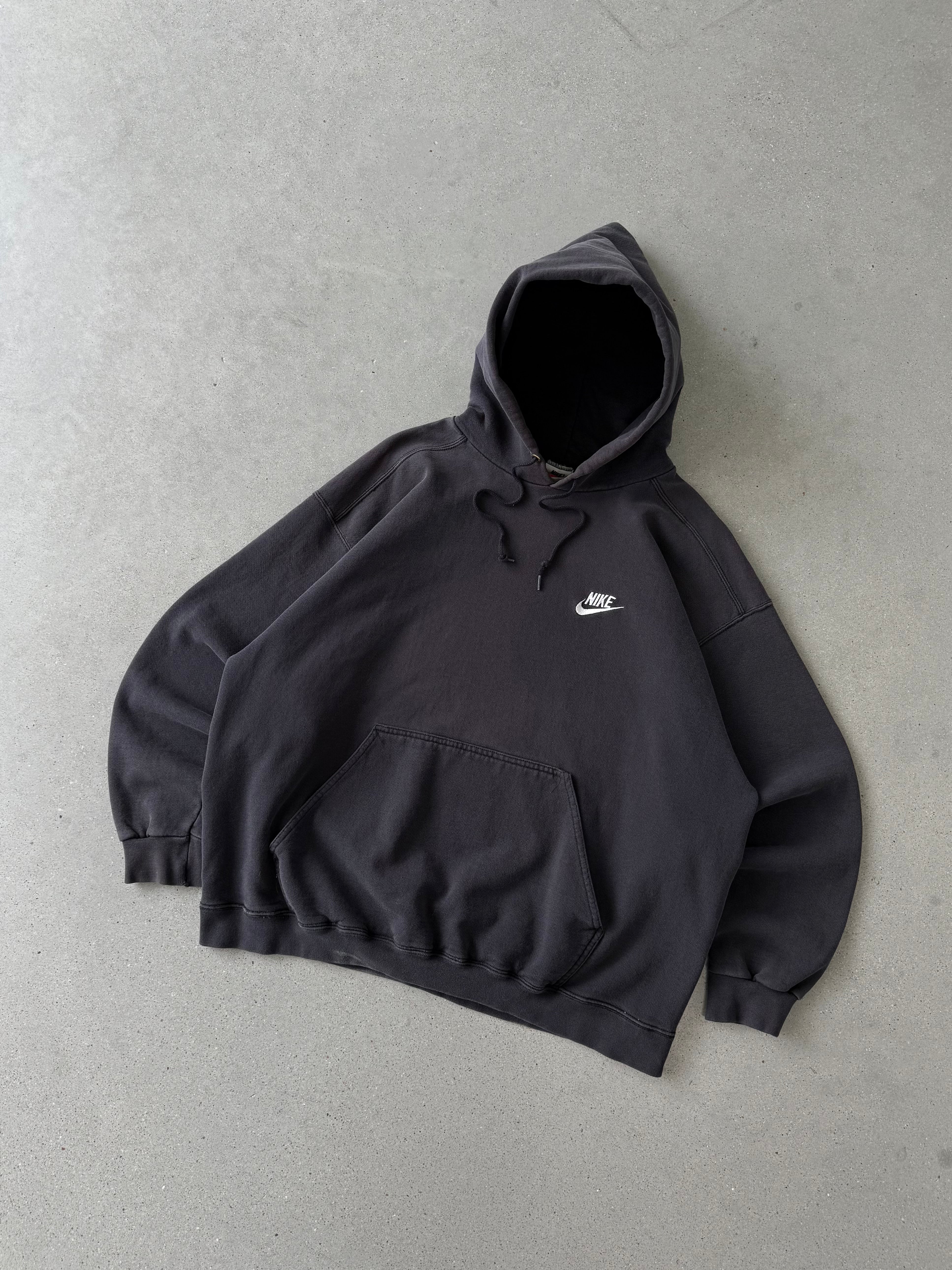 Vintage 1990s Nike Black Hoodie - XL